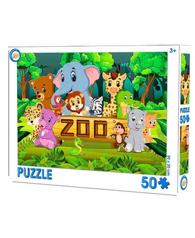Puzzle Zoo, 50 Puzzleteile, Kinderpuzzle 50 Teile ab 3 Jahre