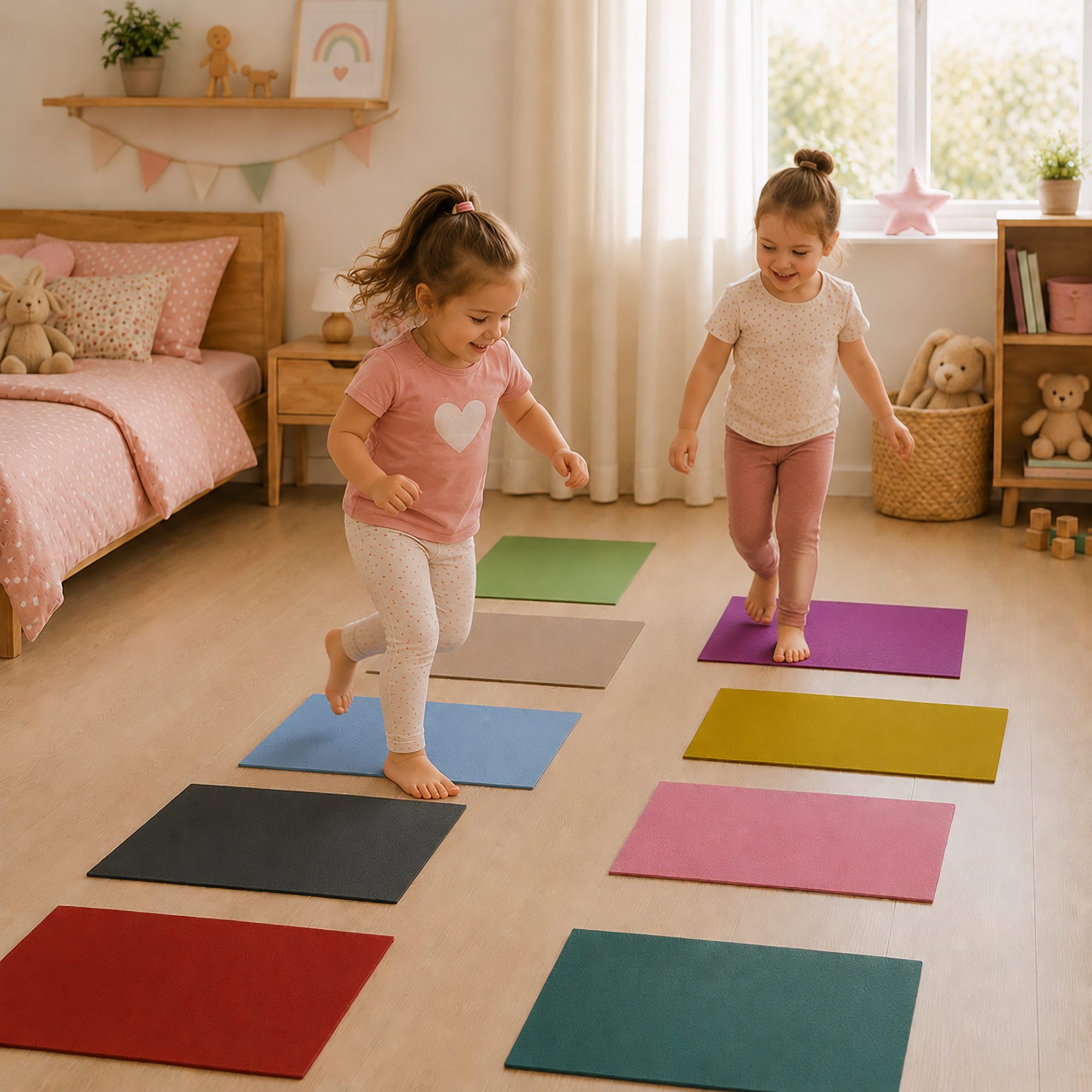 Sanosoft Spielmatte 5er SET Sanoplay Spiel & Sport Fliese Aktiv Grau 30 x 40 cm (Sportmatte), beidseitig rutschfest