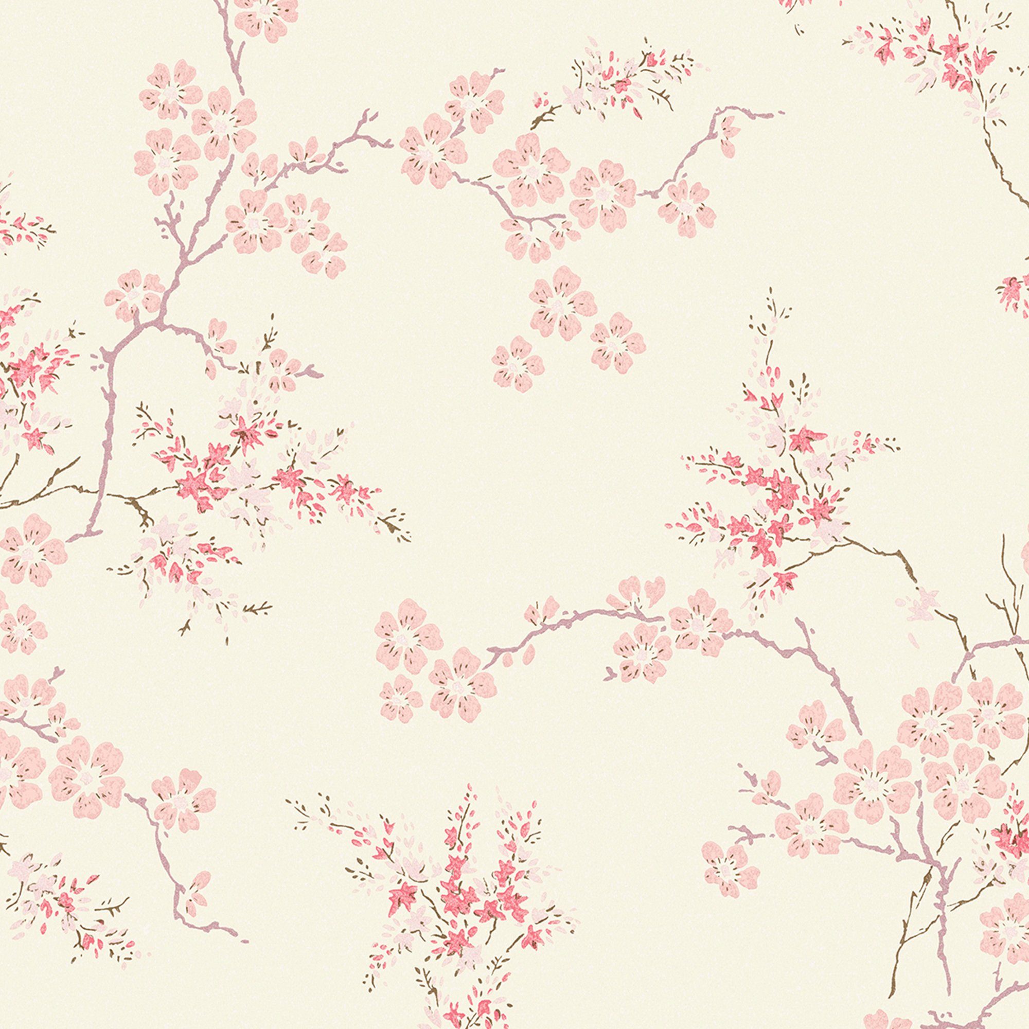 LAURA ASHLEY Vliestapete Oriental Blossom FSC® Blush, Meter zertifiziert, Länge Druck, lebhaftem 10 mit