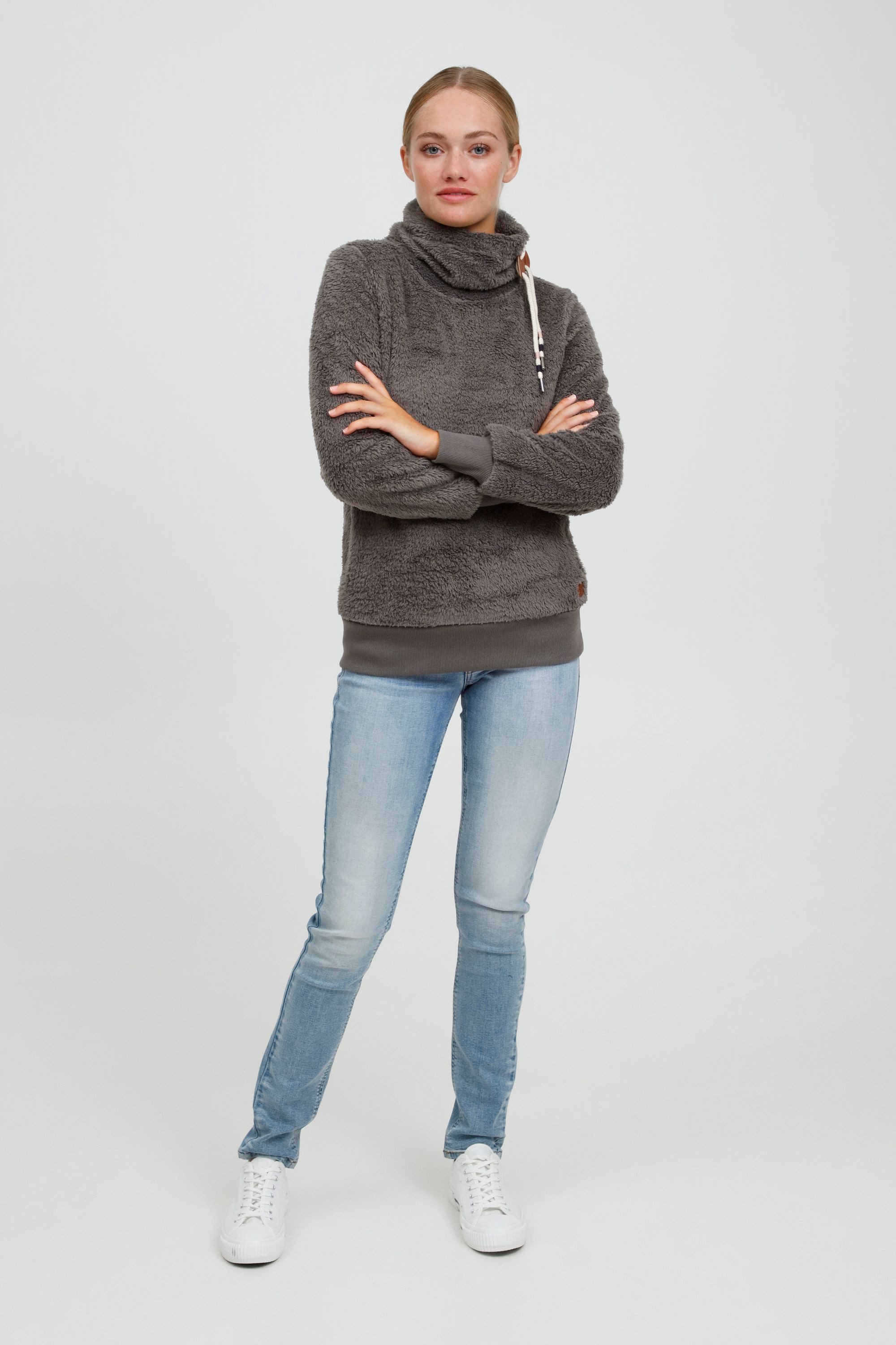 OXMO Fleecepullover OXAnniki Fleecepullover mit Stehkragen günstig online kaufen