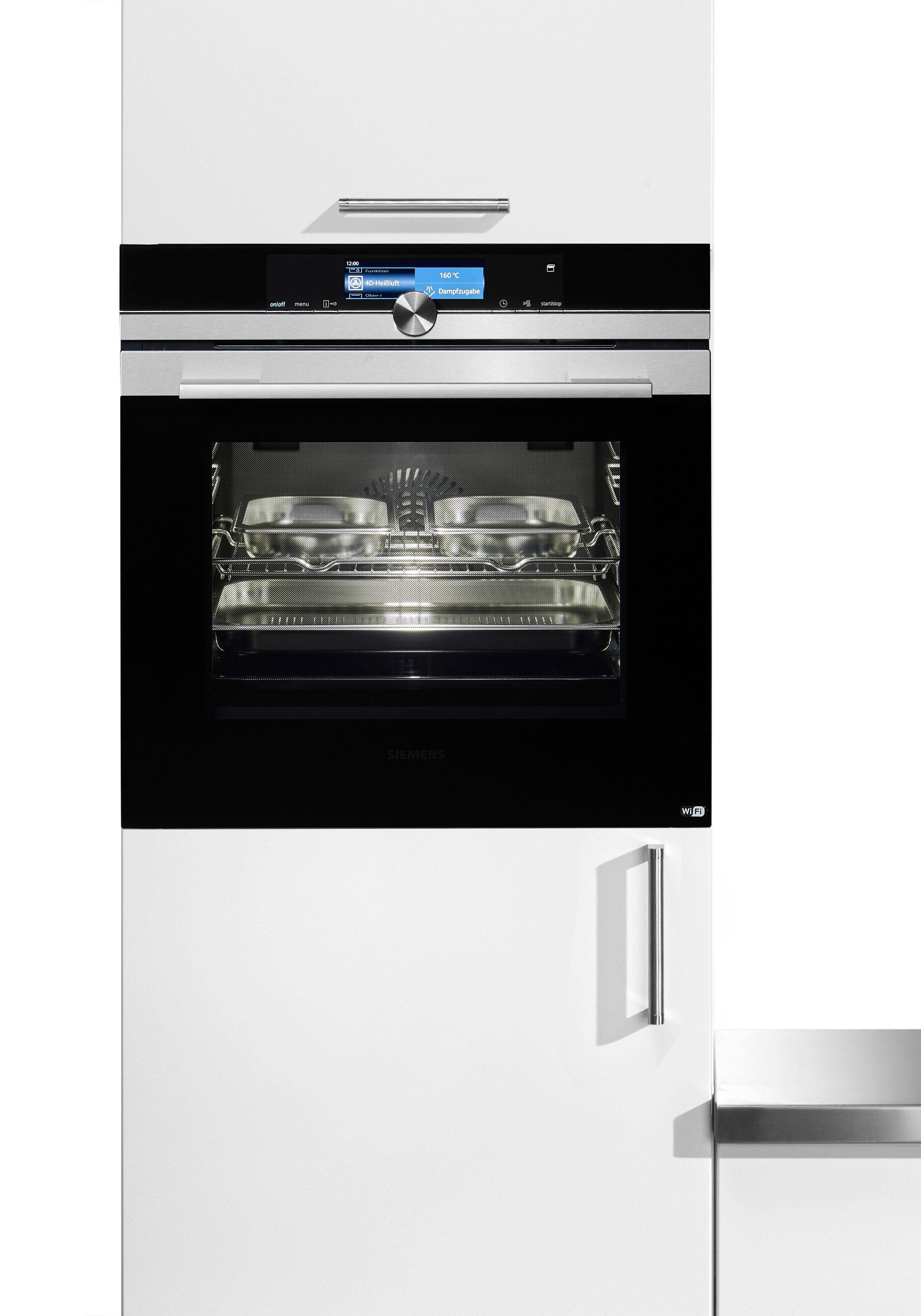 mit ecoClean Plus 3-fach-Teleskopauszug, Dampfbackofen HS658GXS7, SIEMENS