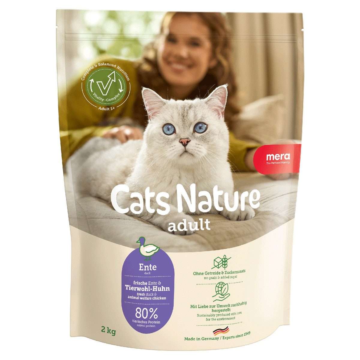 Mera Nature Adult Ente 2 kg, Trockenfutter für: Katze