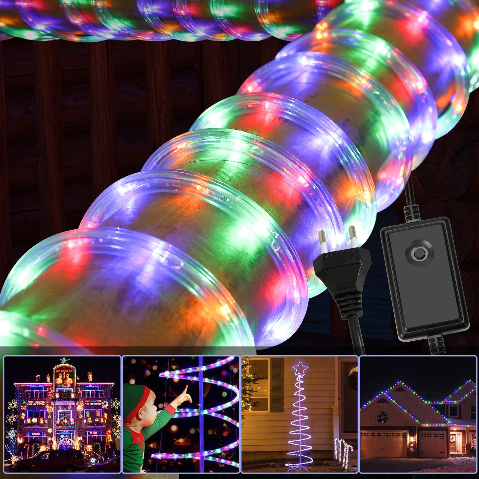 Clanmacy Lichterschlauch »10m-50m LED Lichterschlauch Bunt Lichterkette  Lichtschlauch 8 Modi«, Wasserdicht