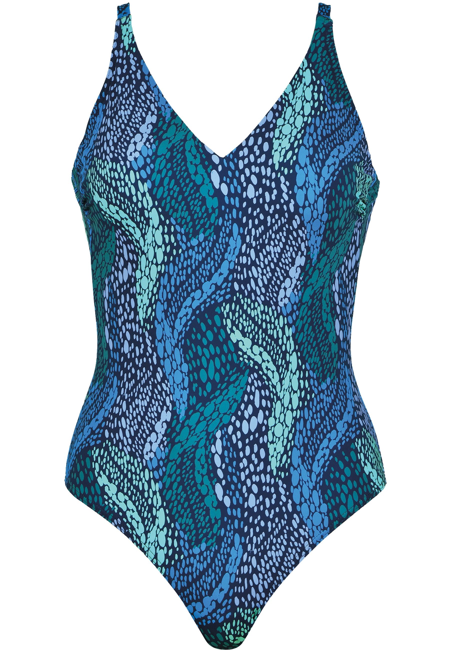 Naturana Badeanzug Aquarama V-Ausschnitt, gemustert, bequem, modisch