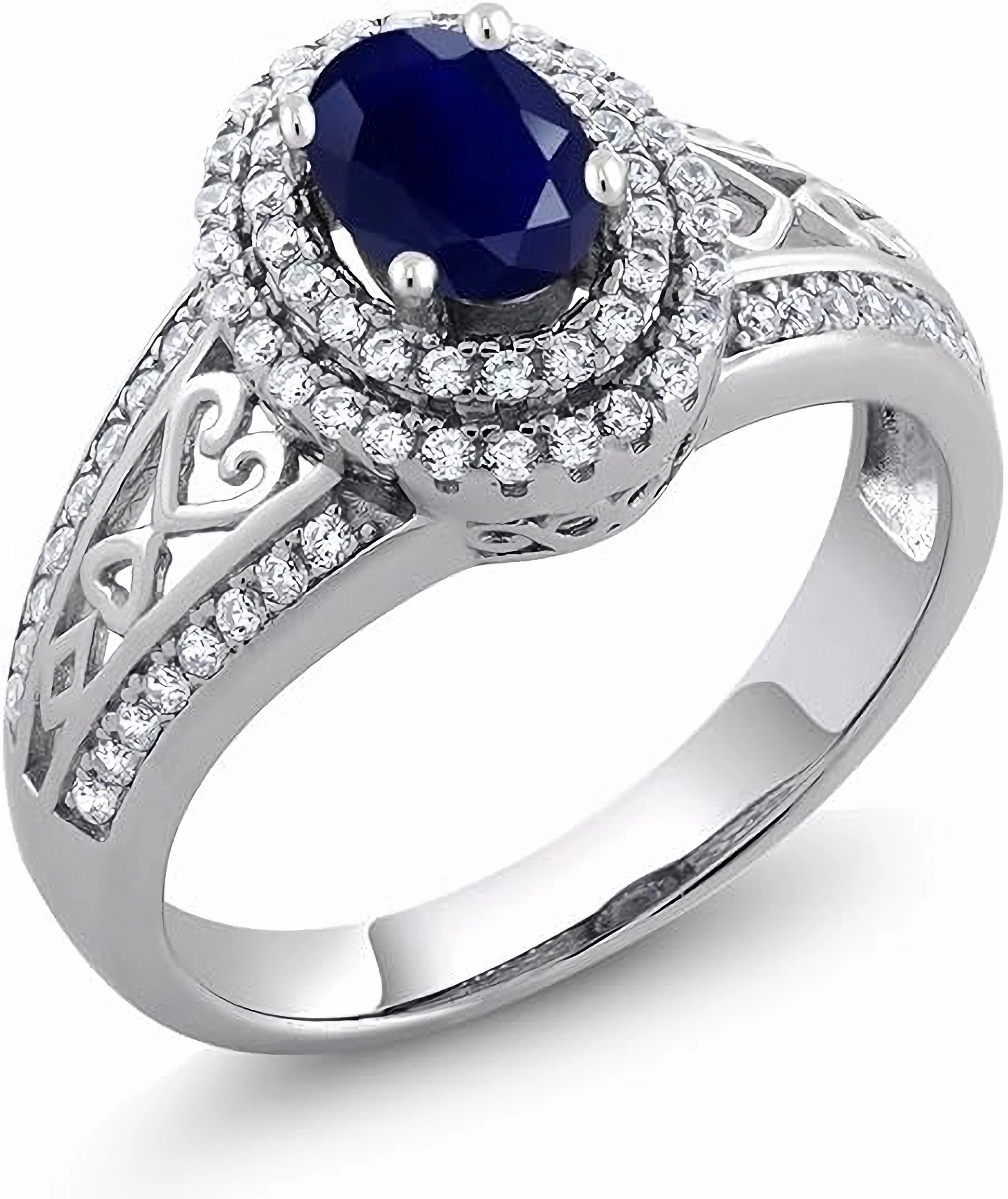 Jumpeak Verlobungsring 585Gold 1ct ovaler, im Labor hergestellter Saphir, Halo-Verlobungsring, DE VVS VS Damen-Hochzeitsjubiläums-Versprechungsring