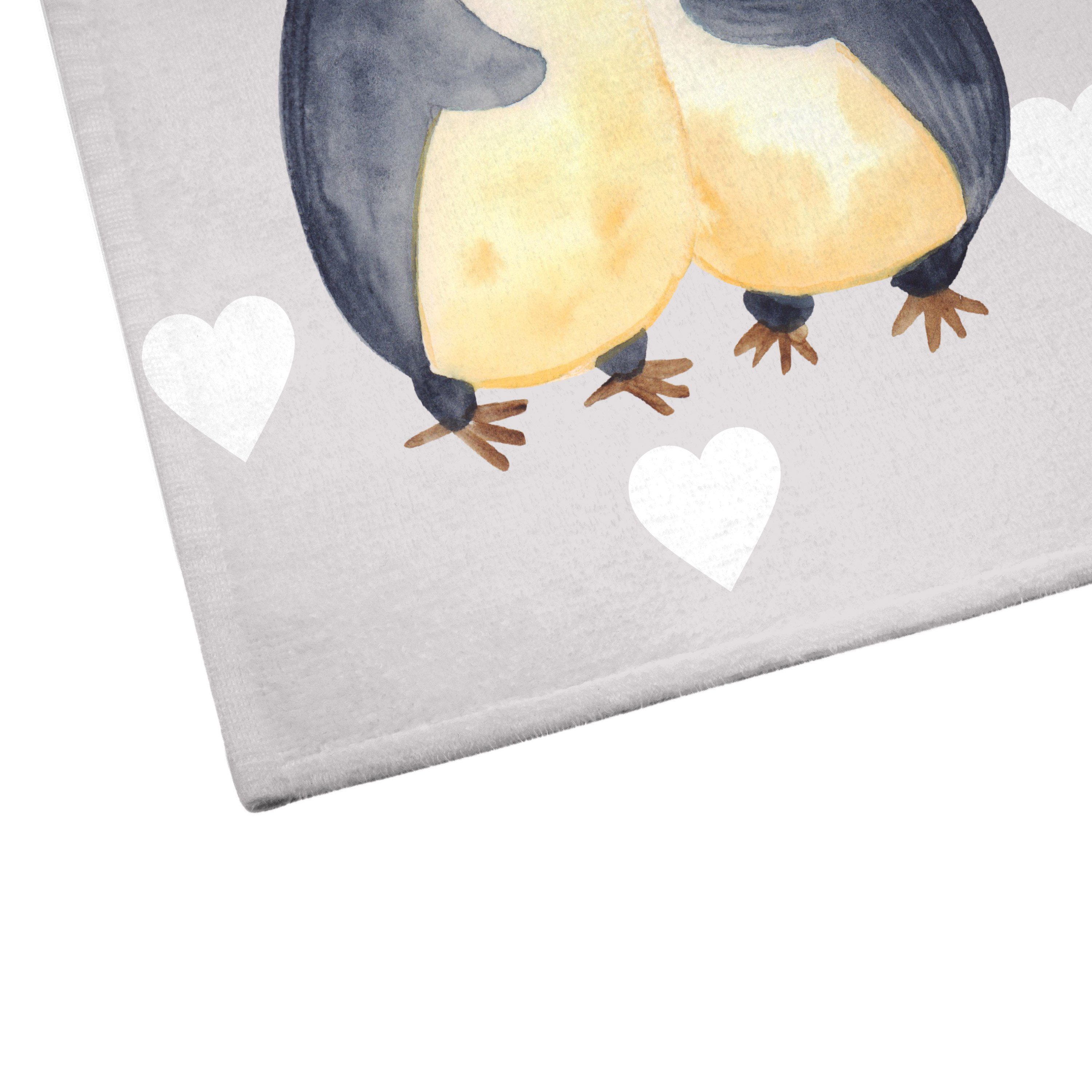 Liebesg, Mr. Grau Panda Einschlafen Geschenk, - - Hochzeitstag, (1-St) Handtuch & Mrs. Pinguine Pastell