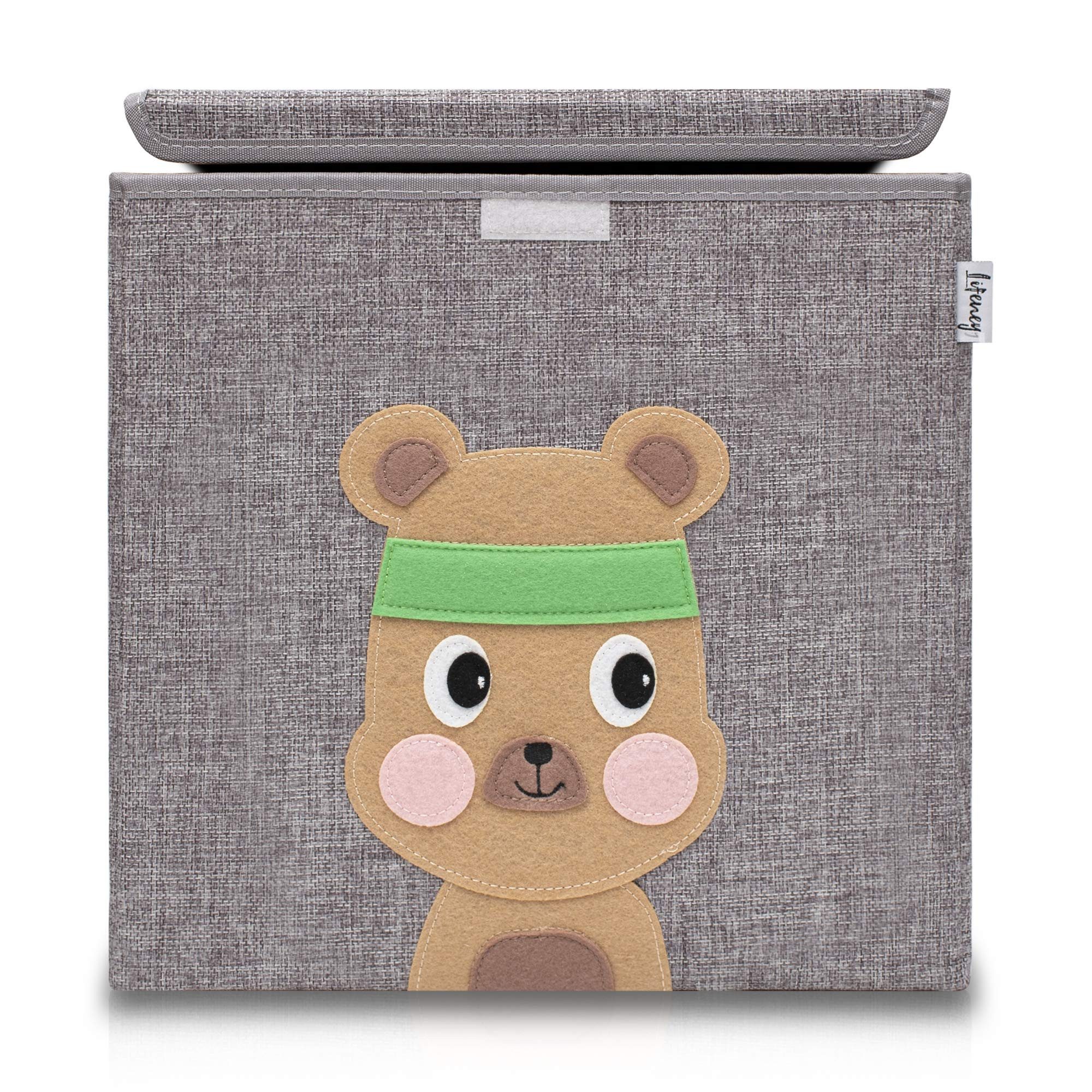 Lifeney Aufbewahrungsbox Aufbewahrungsbox mit Deckel und Bärmotiv für Würfelregale, Ideal für das Kinderzimmer, als Spielzeugbox oder Ordnungsbox