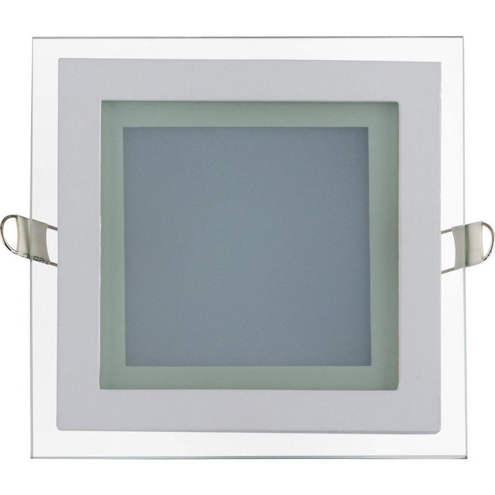 V-TAC LED Deckenleuchte 12w LED Einbauleuchte Glaspanel Einbauleuchte Kaltweiss Einbaustrahler Deckenleuchte mit Glasumrandung Glas Panel Glas Rahmen Einbaupanel Eckig