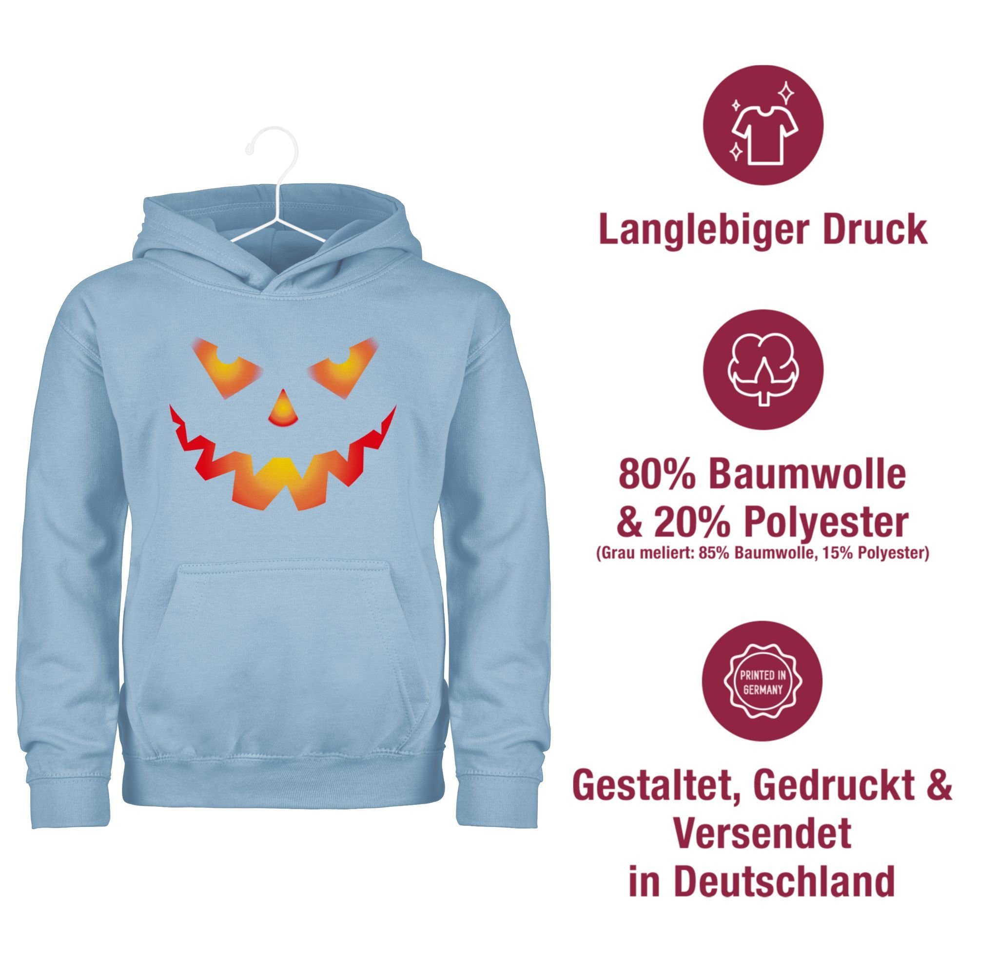 Halloween Kostüme Gruselig Kürbis Hellblau Kinder Halloween 2 Kürbisgesicht Gesicht Shirtracer Gruseliger für Hoodie Böse