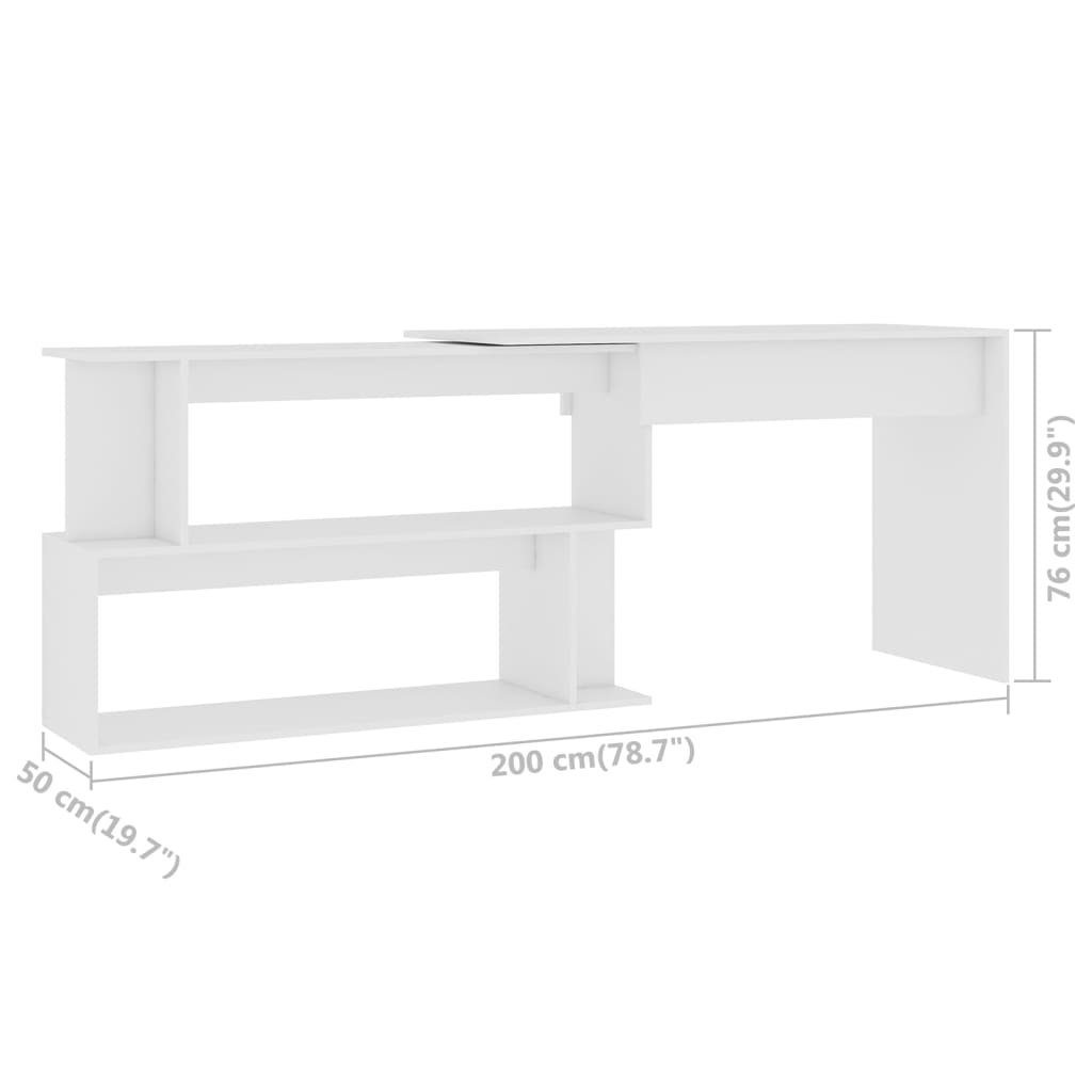 furnicato Holzwerkstoff Schreibtisch cm Weiß Eckschreibtisch 200x50x76