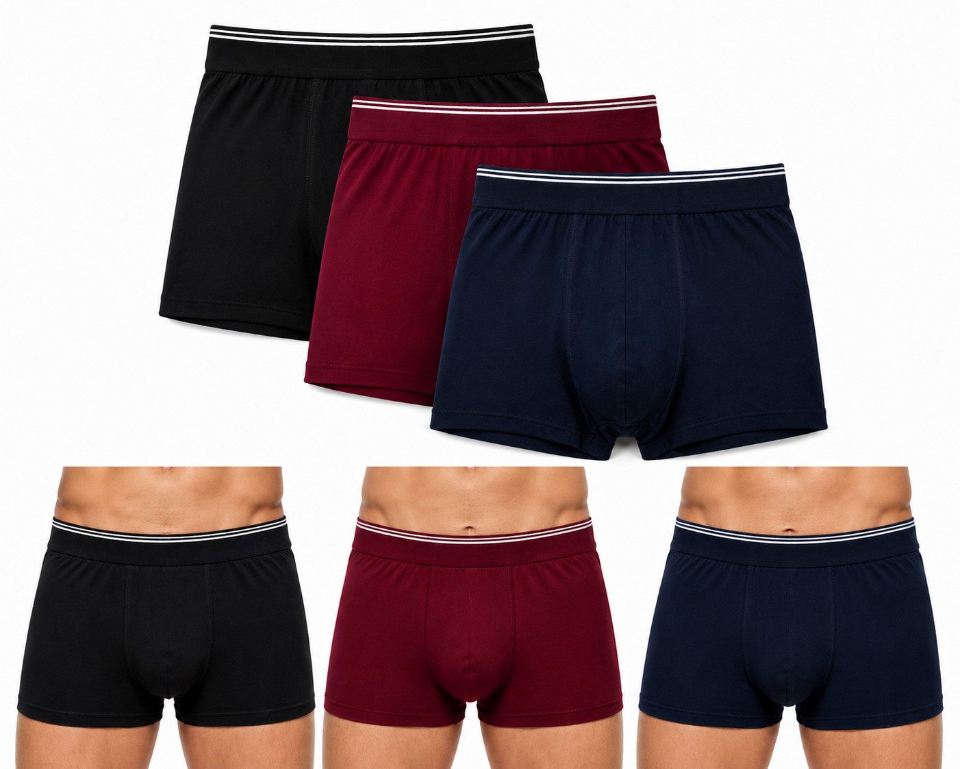 Boxershorts unterhosen Herren 6er Pack – Baumwolle Stretch Unterwäsche (A1097)