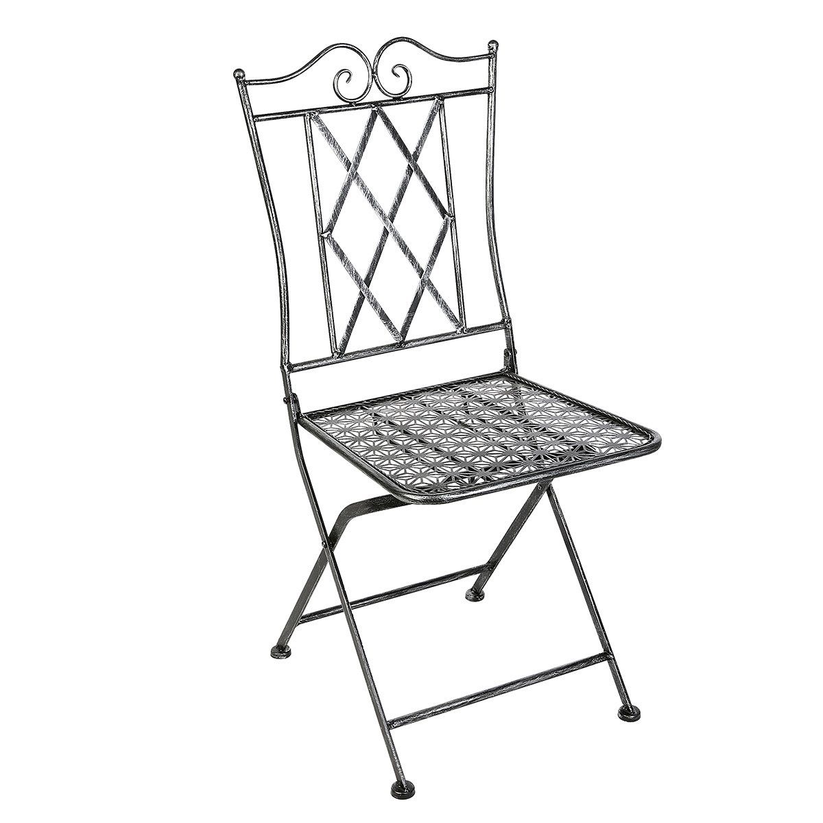 antik Sessel grau Stella 2xStühle, Stuhl Tisch Sitzplatz Metall cm Stuhl GILDE (BxHxL) Sitzmöbel gewischt Holzstuhl