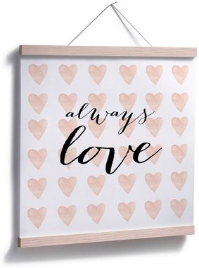 Wall-Art Poster Schriftzug Liebe Always Love, Schriftzug (1 St), Poster ohne Bilderrahmen