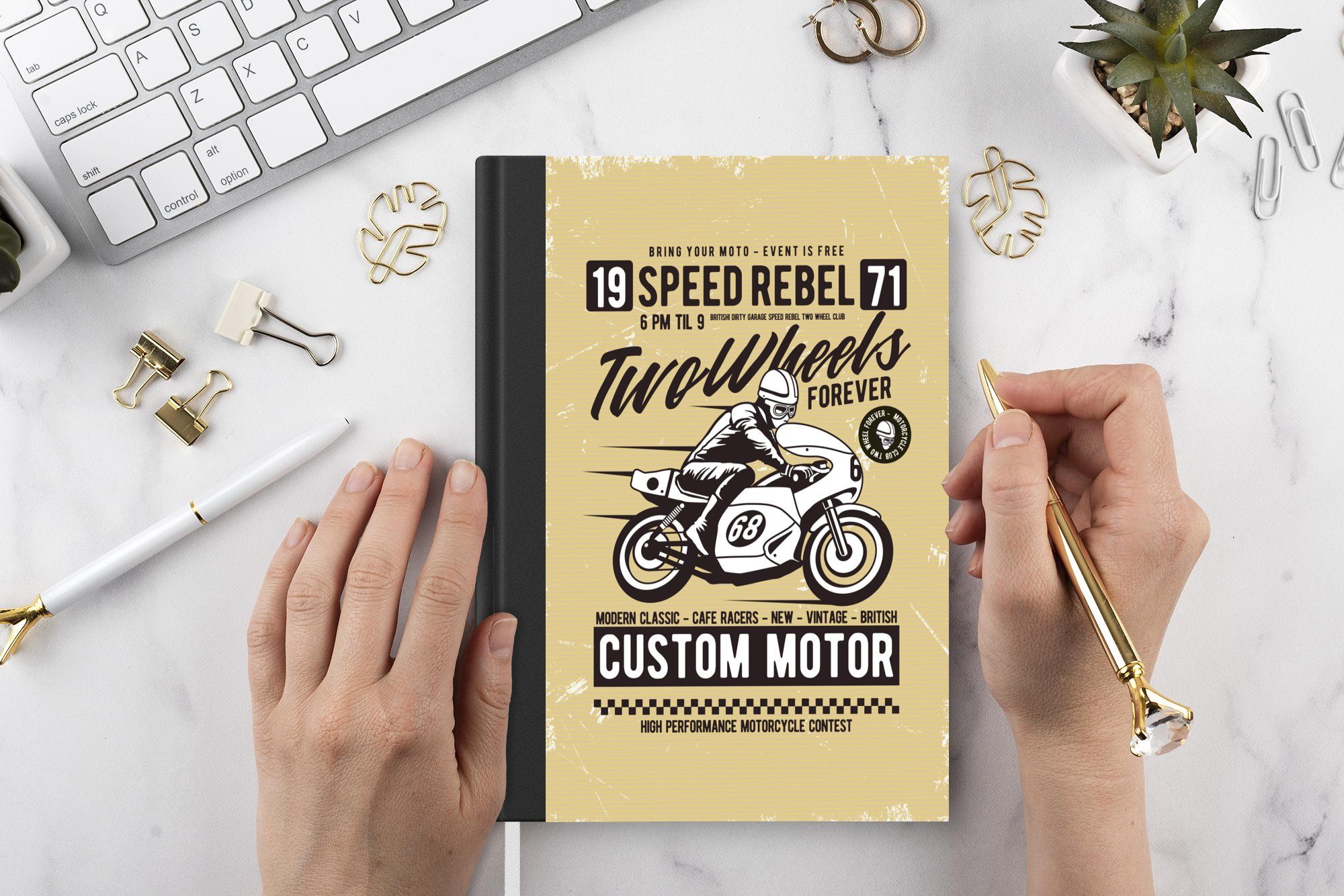 Notizheft, - Briefe Haushaltsbuch Tagebuch, A5, Motorrad Seiten, Jahrgang, 98 Merkzettel, - Journal, Notizbuch MuchoWow