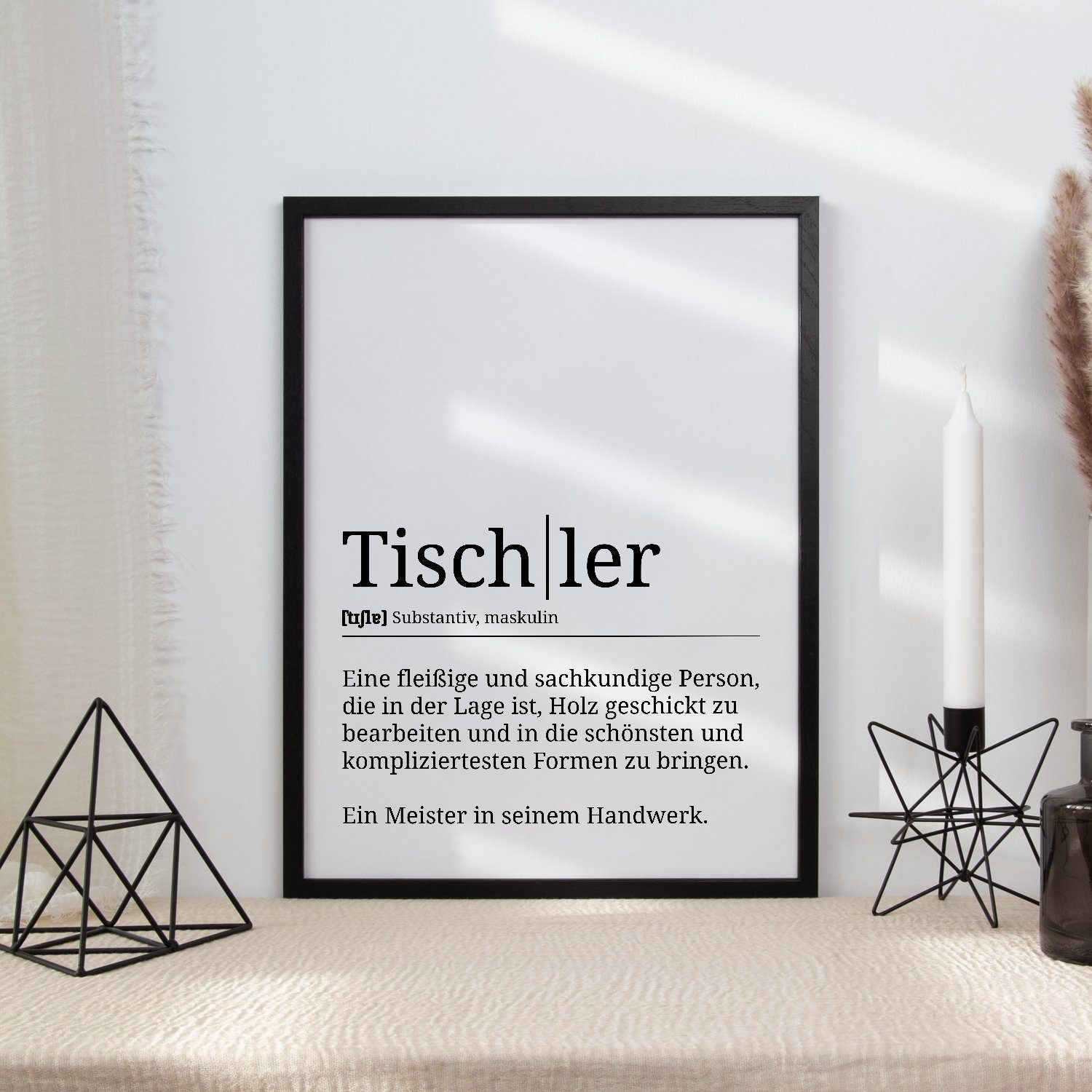 Geschenk Wandbild Tigerlino Poster Definition Tischler Mitarbeiter