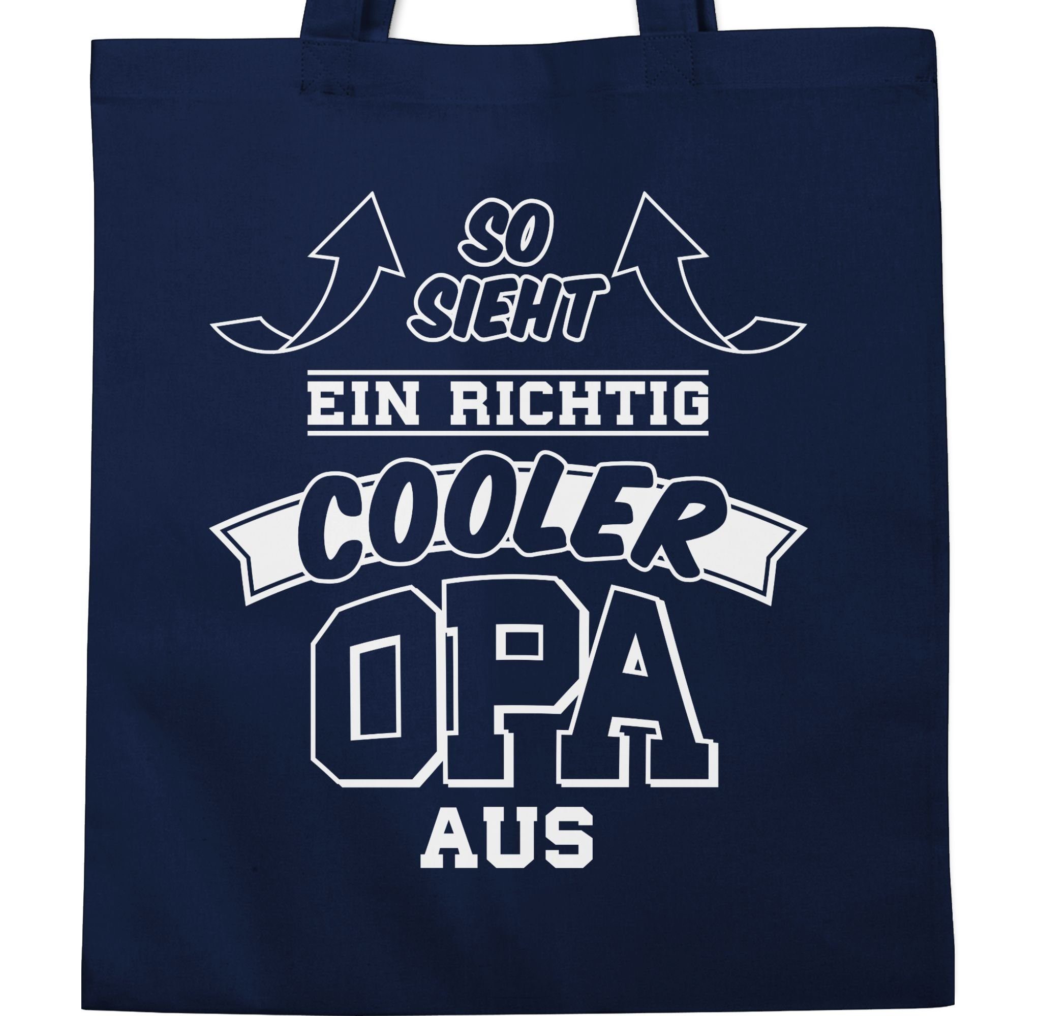 Geschenke Navy So Umhängetasche 2 ein Opa Pfeile, cooler aus sieht Blau Shirtracer richtig Opa