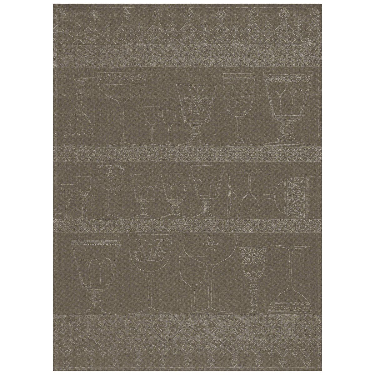 Le Jacquard Francais Geschirrtuch Gläsertuch Cristal Poivregris 60x80 cm, (1-tlg., 1 x Geschirrtuch), jacquard-gewebt