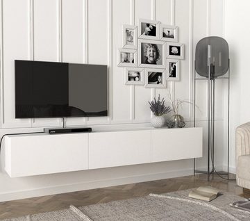 moebel17 TV-Regal TV Lowboard Hängend Damla Weiß, modernes TV Lowboard in Weiß mit 3 Türen