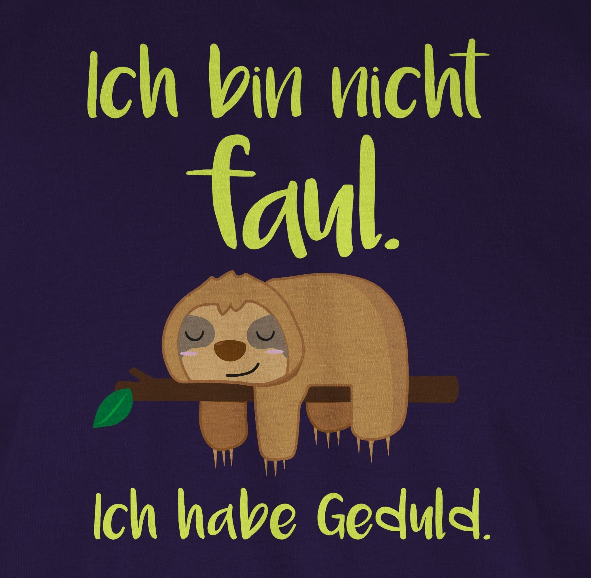 Shirtracer T-Shirt Ich bin nicht Statement faul mit Lila Spruch farbig 03 Sprüche