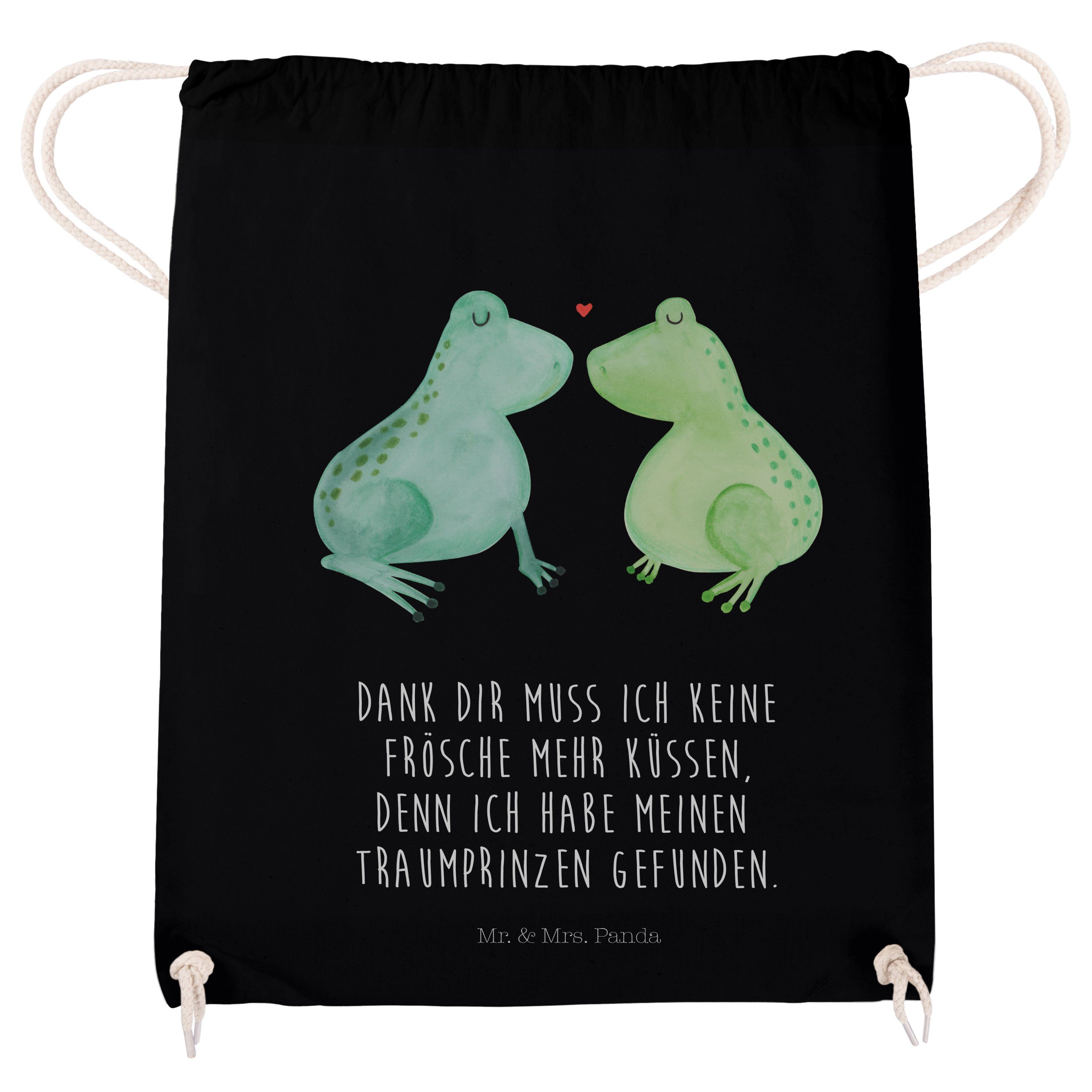 Damen Gepäck|Taschen & Rucksäcke Mr. & Mrs. Panda Sporttasche Frosch Liebe - Schwarz - Tasche, Verlobung, Sporttasche, Jahrestag