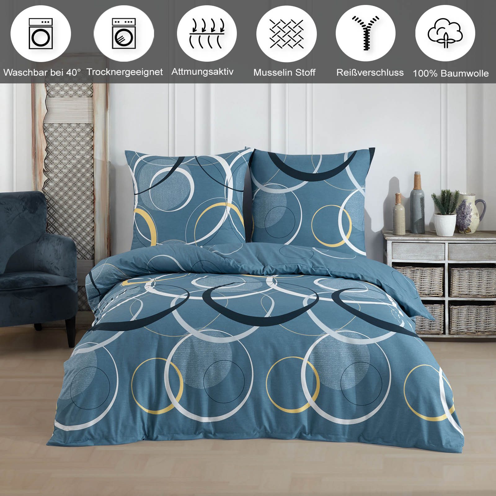 Buymax Bettwäsche Wave, Bettgarnitur, Bettbezug Set, günstig online kaufen
