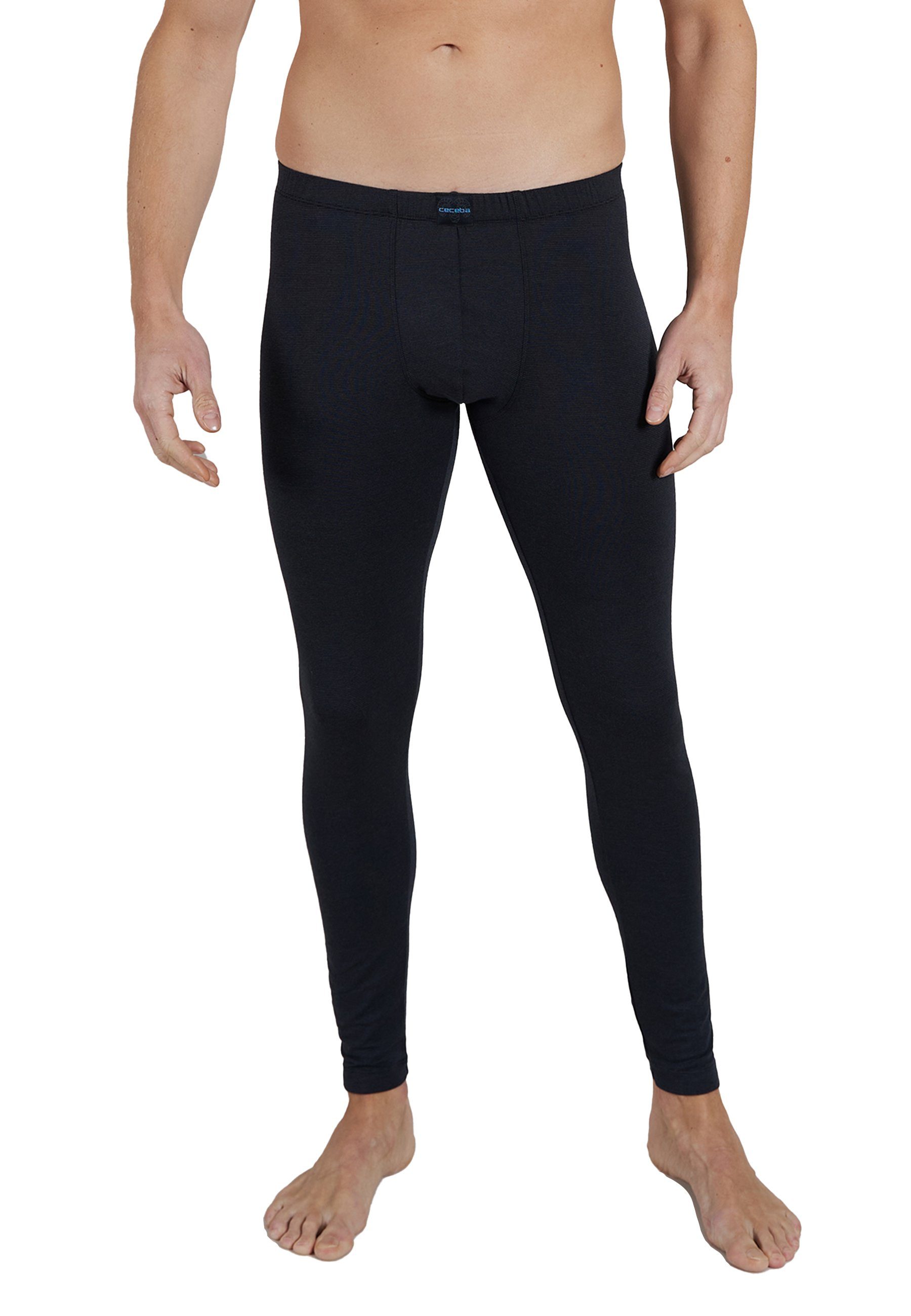Lange Unterhose CECEBA Herren lange Unterhose schwarz uni