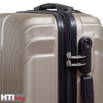 HTI-Living Kofferset ABS Kofferset 3-teilig Palma Champagner, 4 Rollen, (Set, 3 tlg., 3 Koffer in verschiedenen Größen), Hartschale Trolley Reisegepäck