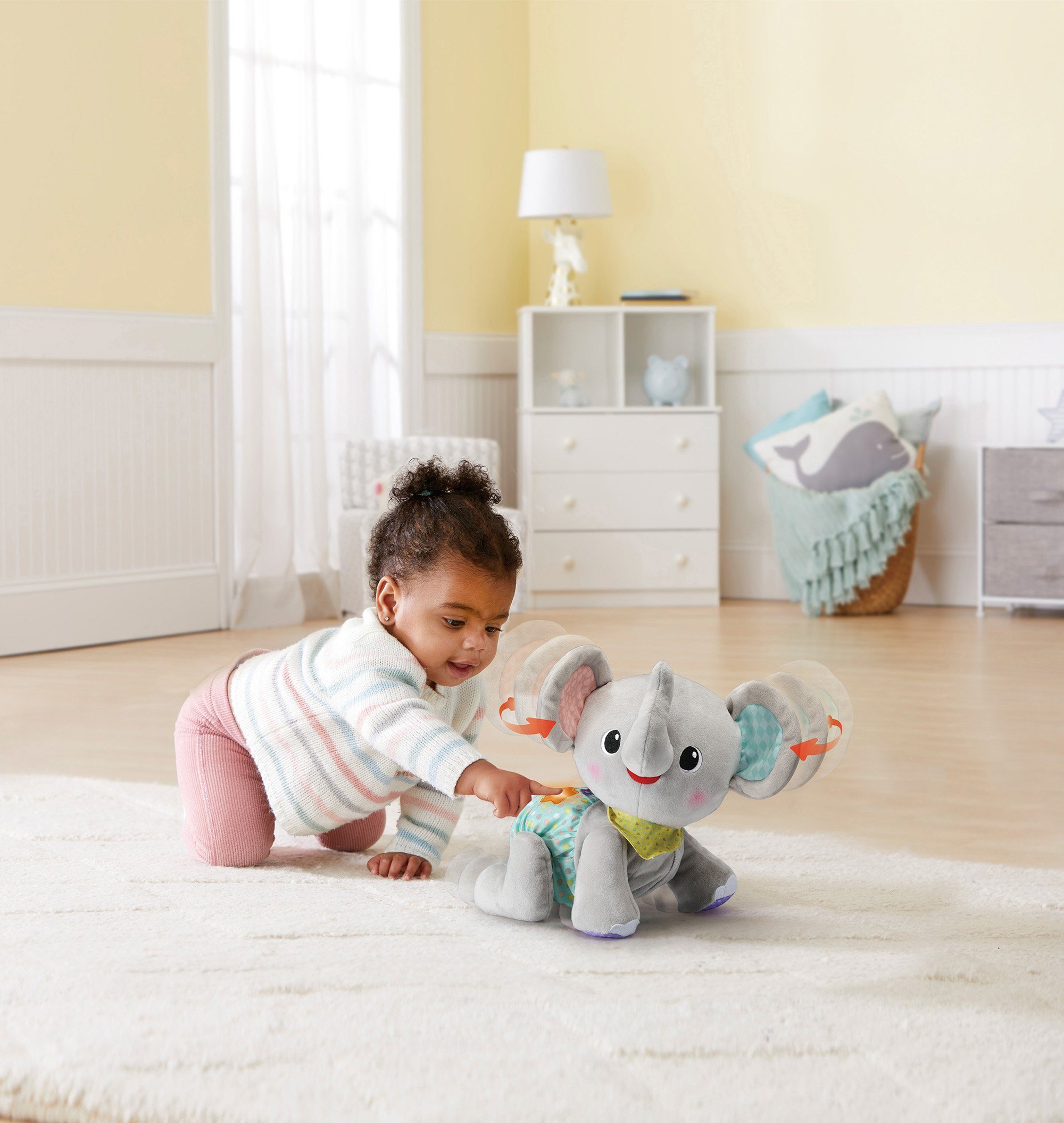 Vtech® Kuscheltier VTechBaby, Krabbel mit mir - Elefant, grau