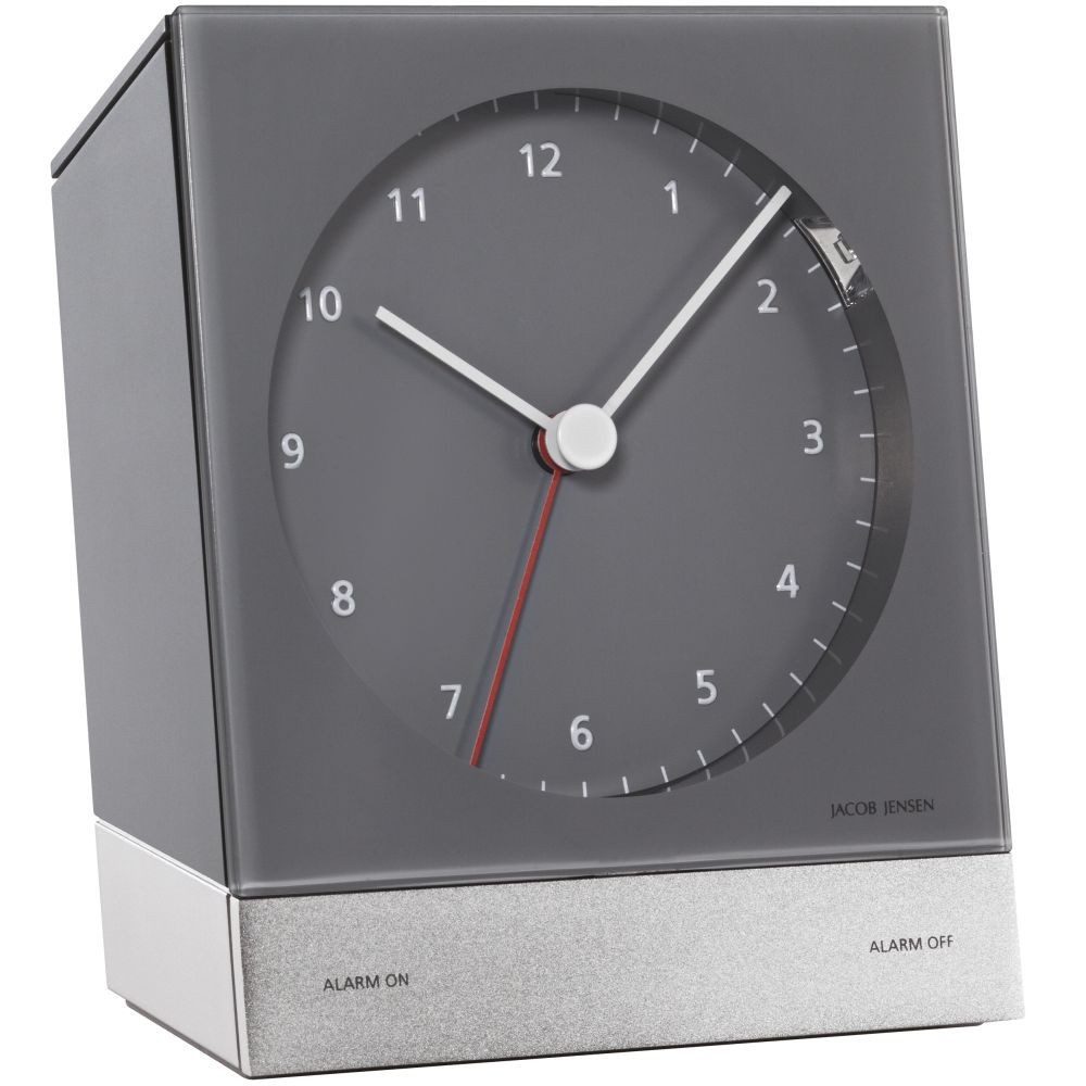 Wecker JACOB JENSEN Quarz Wecker 340 anthrazit 10x13cm Alarm Snooze LED Licht