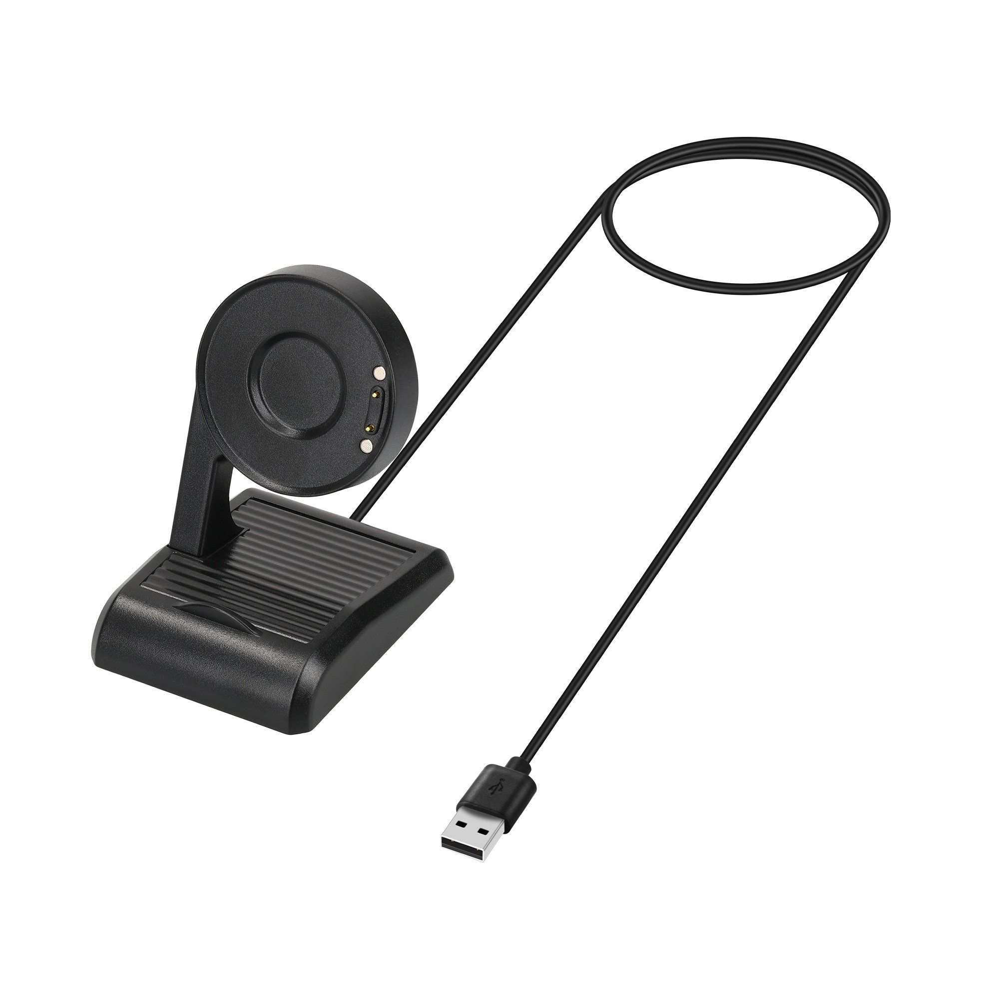 kwmobile USB Ladegerät für Ticwatch Pro 5 / Pro 3 / Pro 3 Lite / E3 Smartphone-Ladegerät (1-tlg., USB Kabel Charger Stand - Smart Watch Ladestation - Standfunktion)