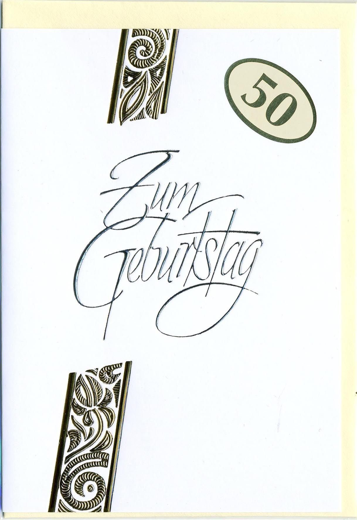 Apollo Zettelkasten Geburtstagskarte - 50 inkl. Umschlag Zahl