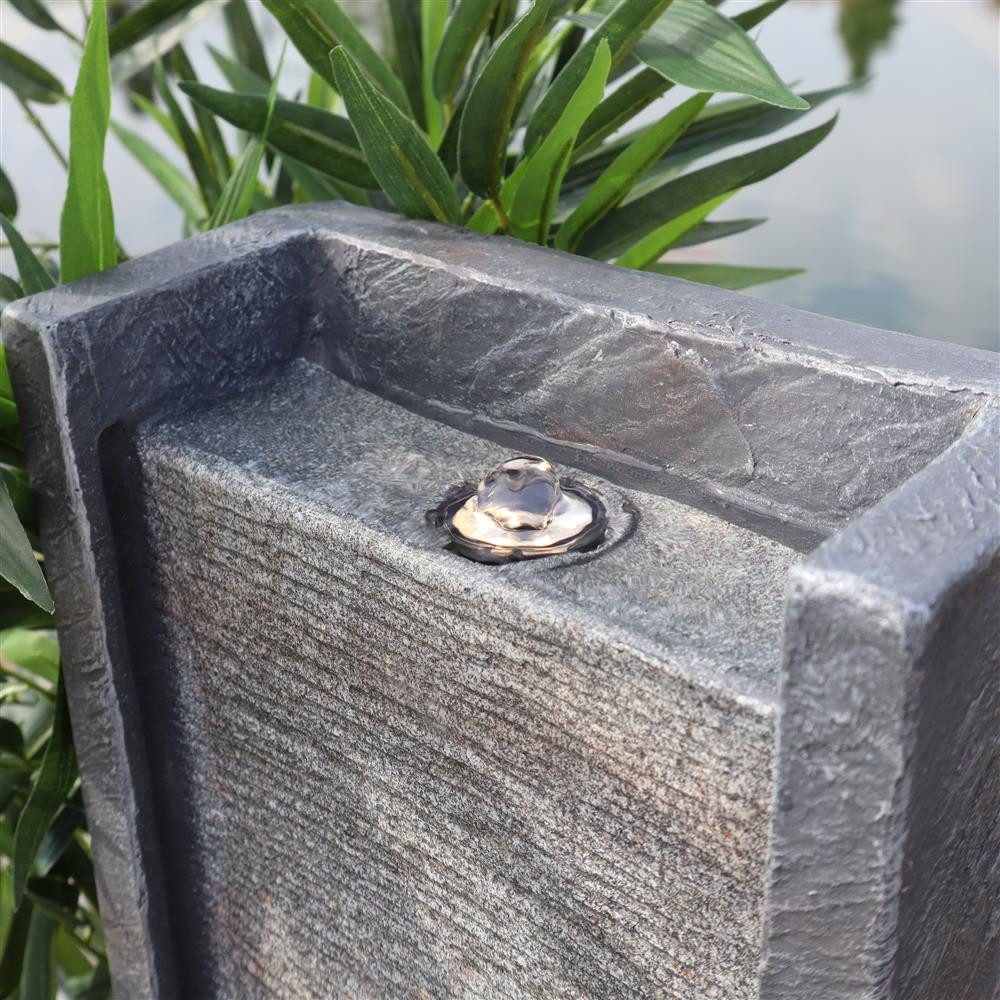 Wacredo Gartenbrunnen Premium Wasserspiel Komplettset Venezuela, Wasserbecken BxT: 35.5x20.5 cm, Gesamtmaß: 35,5 x 20,5 x 100cm (L x B x H)