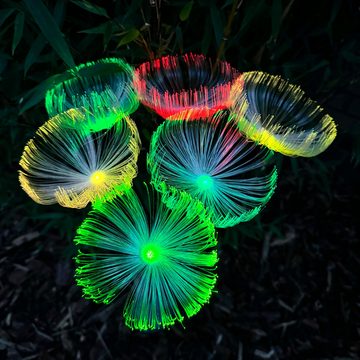 Online-Fuchs Gartenstecker PUSTEBLUME mit LED Solar Beleuchtung - Solarleuchten (Warmweiß oder Farbwechsel, 77 cm groß) Gartendeko für Frühling, Sommer und Herbst