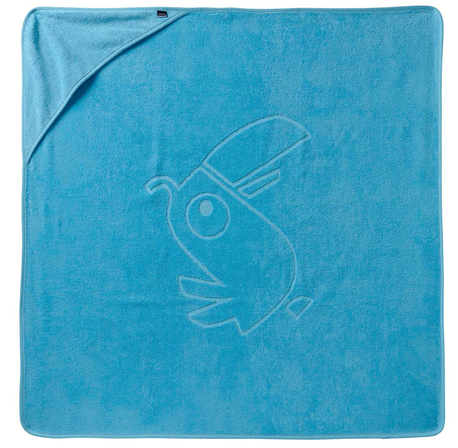 JAKO-O Handtücher JAKO-O Kapuzenhandtuch Baby 100 x100cm, karibikblau, Extraflauschiger & saugstarker Walkfrottee