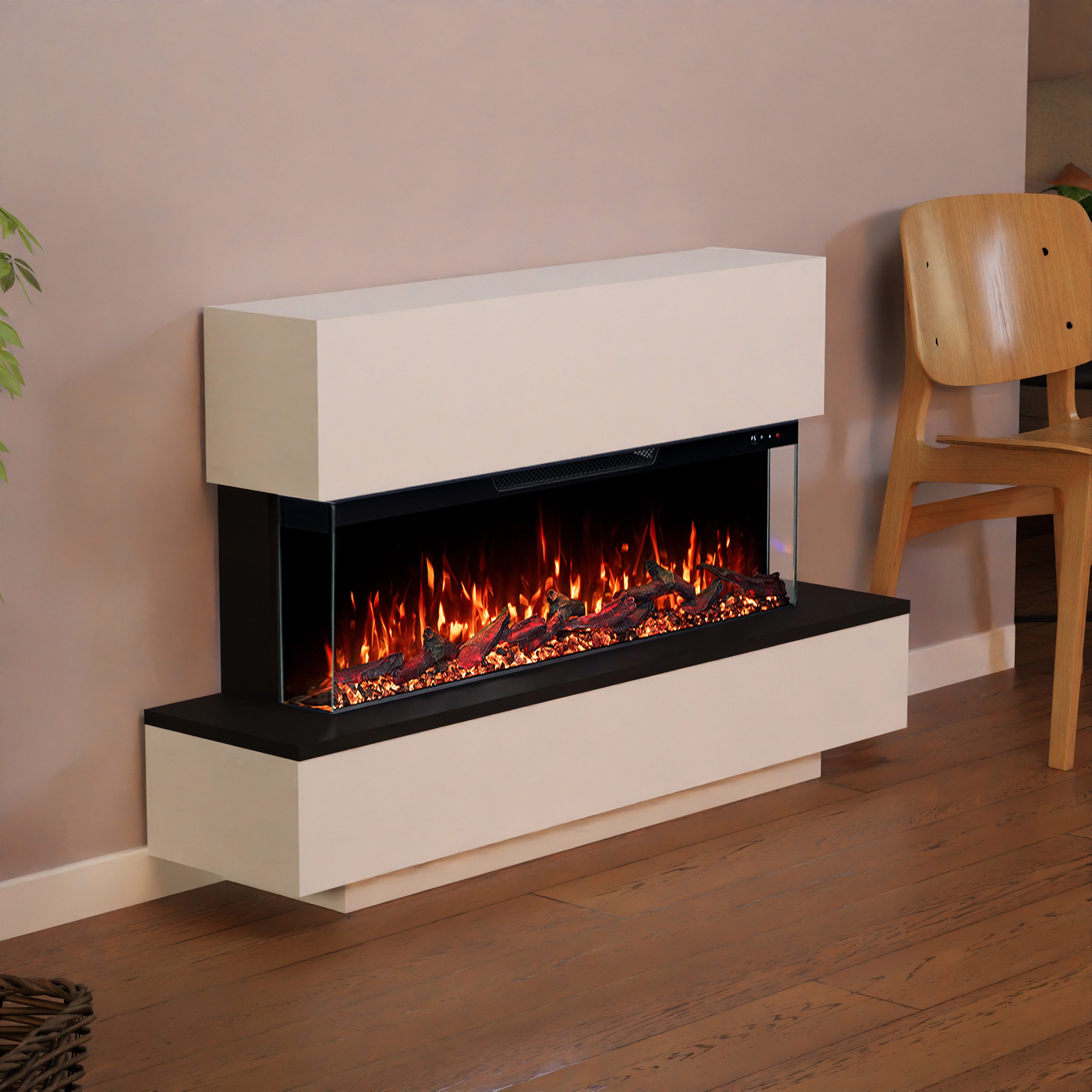 GF Core Elektrokamin Cobalt, Standkamin mit 3D Feuer und Heizung (Thermostat, Elektrischer Kamin mit APP Steuerung, Heizleistung (900- 1800 W)