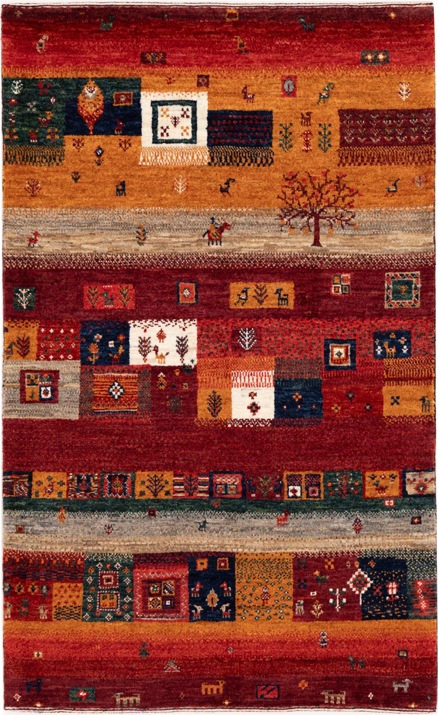 Nain Trading Orientteppich Perser Gabbeh Loribaft Atelier 79x129 Handgeknüpfter Moderner, rechteckig, Höhe: 12 mm