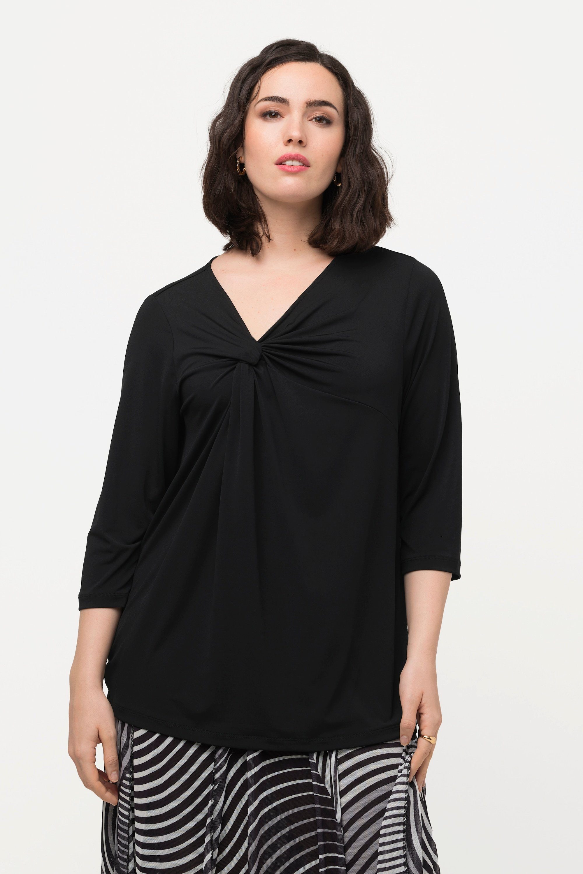 Ulla Popken T-Shirt T-Shirt drapiert asymmetrischer günstig online kaufen