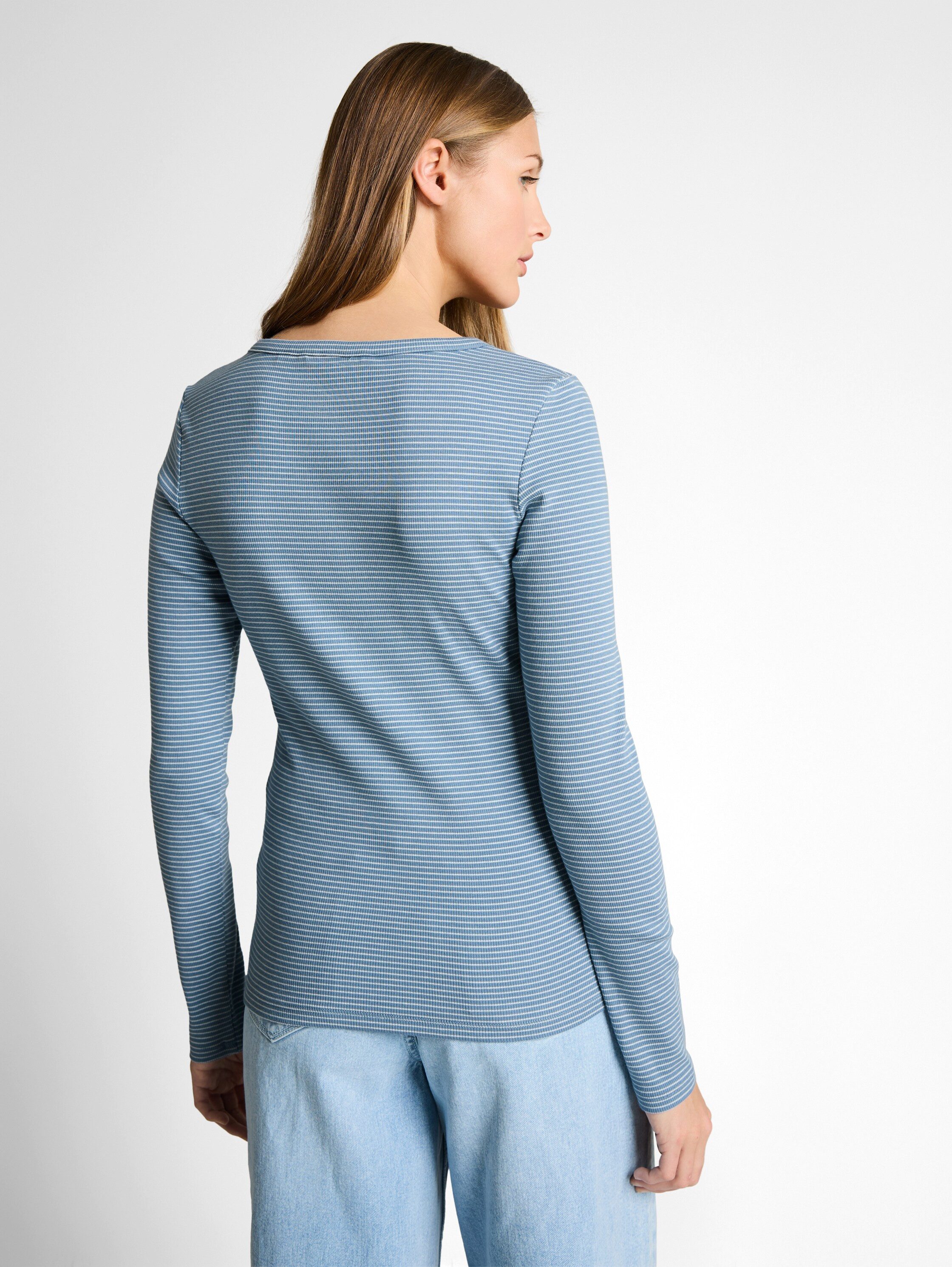 TOM TAILOR Denim Henleyshirt mit Streifen Muster