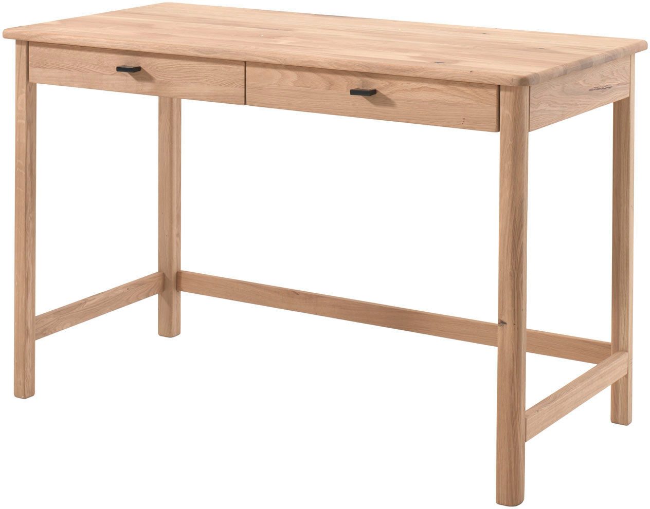Home affaire Schreibtisch Schreibtisch Forrest aus Massivholz, Made in Europe, zeitloses Design (B/H/T ca. 120x77x60 cm, in zwei Ausführungen erhältlich), mit 2 Schubladen (Soft-Close), stabil und standfest gebaut