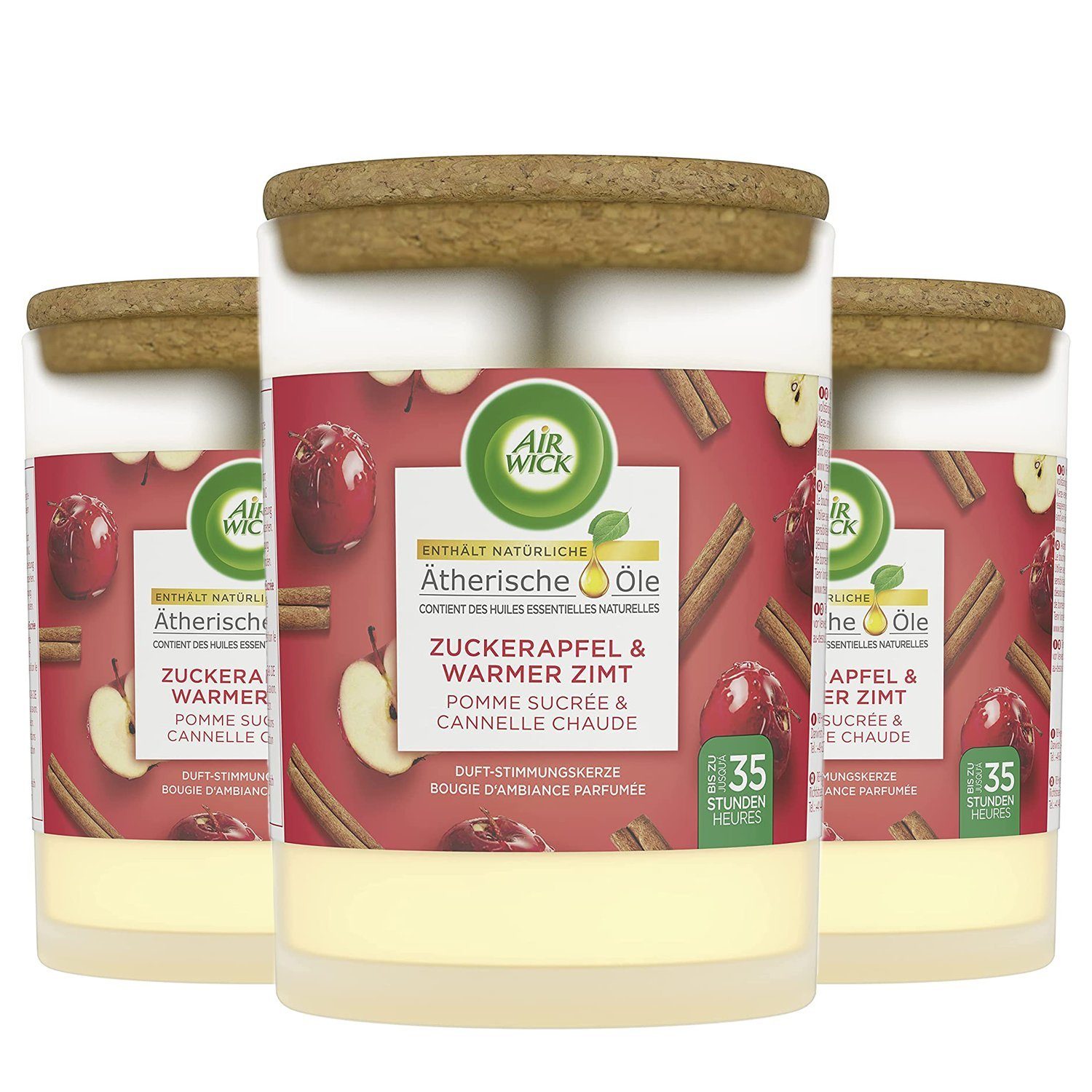 Air Wick Duftkerze 3 x Air Wick Duft Stimmungskerze Zuckerapfel & Warmer Zi günstig online kaufen