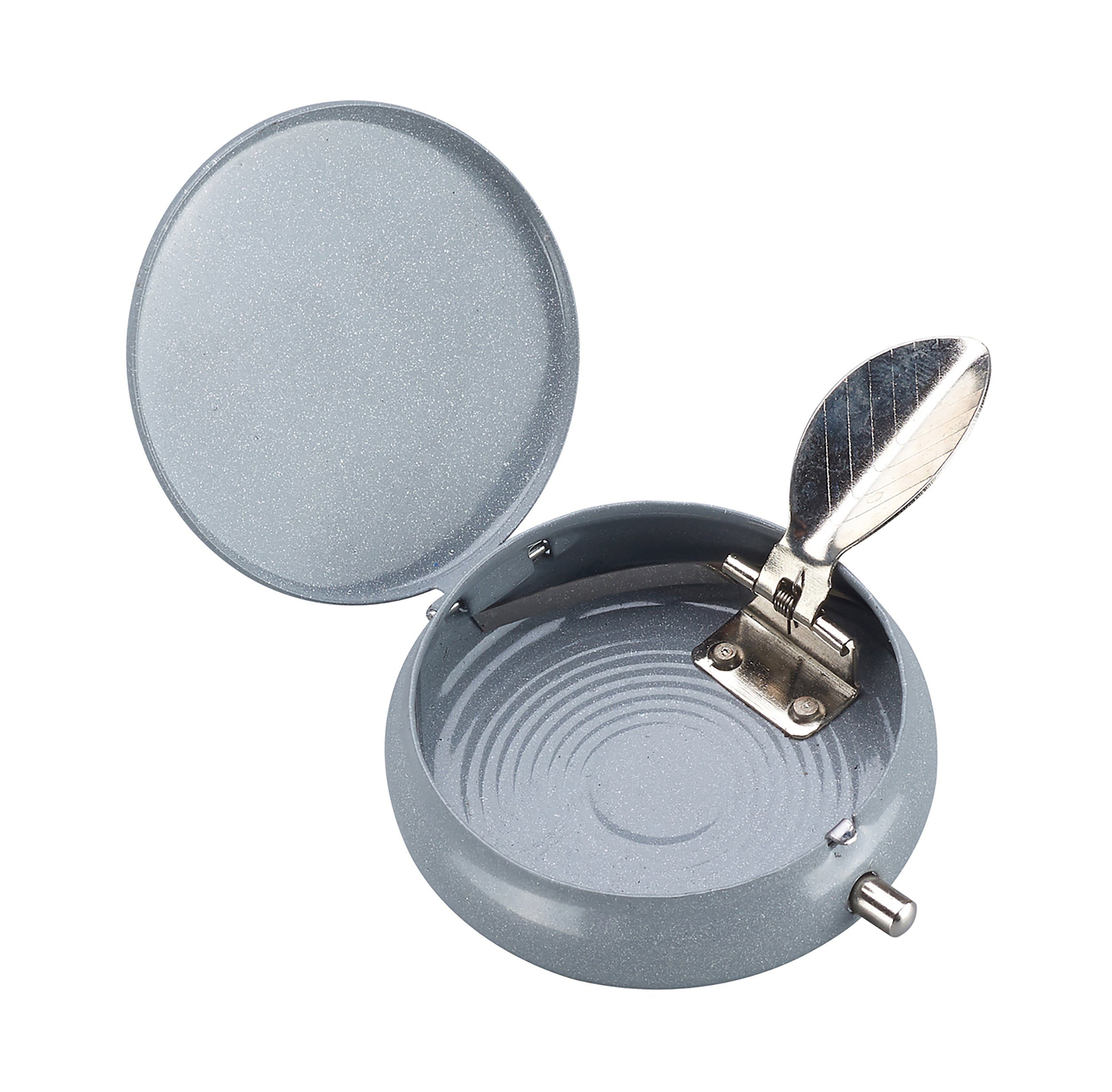 Ablagefläche ASCHENBECHER CHAMP aus mit Mini mit Metall rund 76 Reiseaschenbecher Deckel Ø5,5cm Outdoor Taschenaschenbecher Aschenbecher Reise Taschen (Blau),