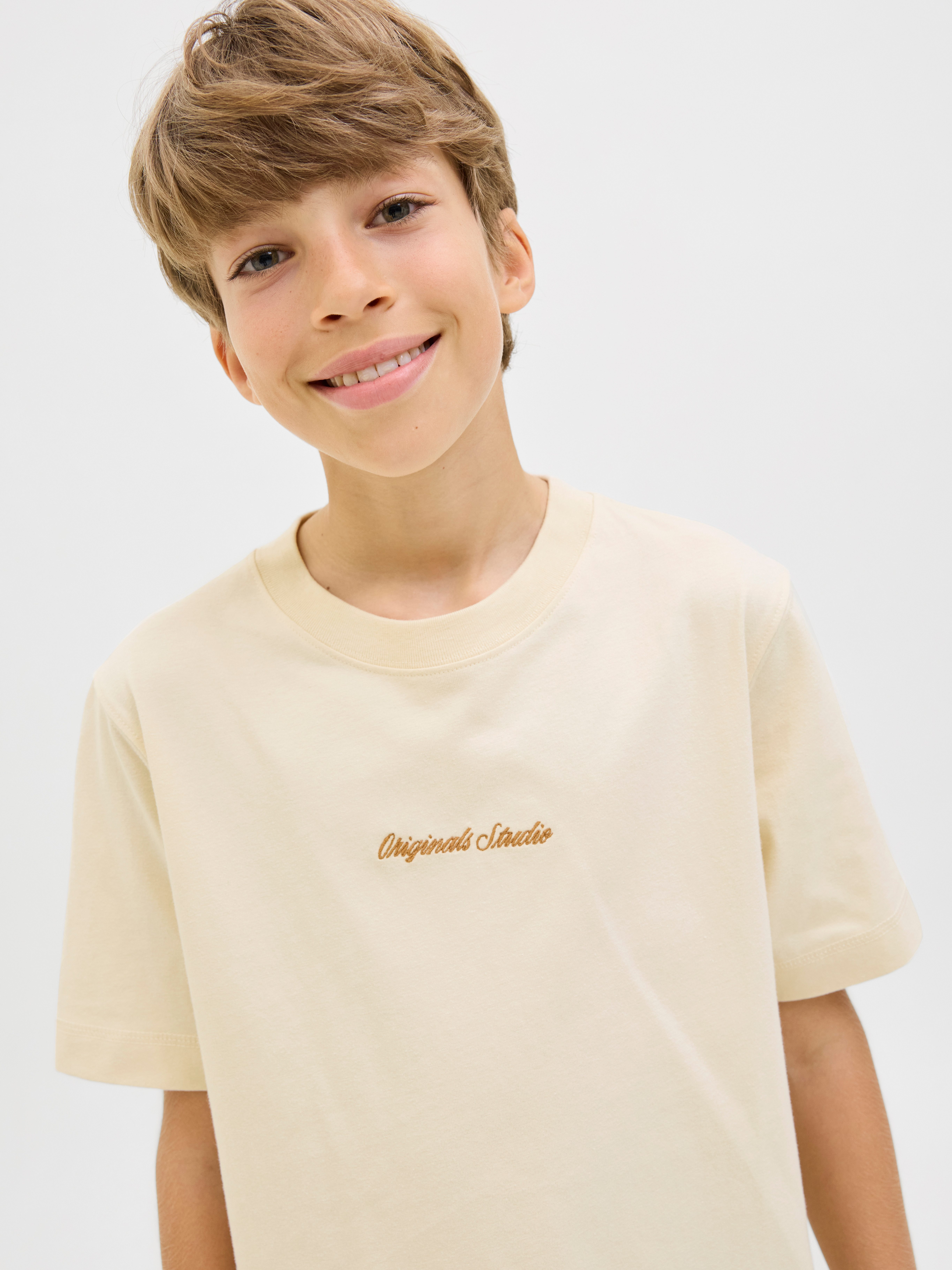 Jack & Jones Junior T-Shirt JORNORREBRO EMB TEE SS CN NOOS JNR Baumwolle, relaxed fit, Kurzarm