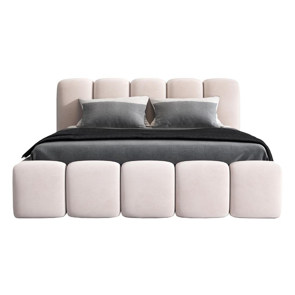 A&J MöbelLand GmbH Polsterbett SONIC-OM mit Bettkasten und Lattenrost (Bett mit Kopfteil. Lattenrost und Bettkasten .Viele Varianten zur Auswahl – wählen Sie Größe und Farbe!, TOP ANGEBOT), Länge: 220 cm Höhe Kopfteil: 100 cm