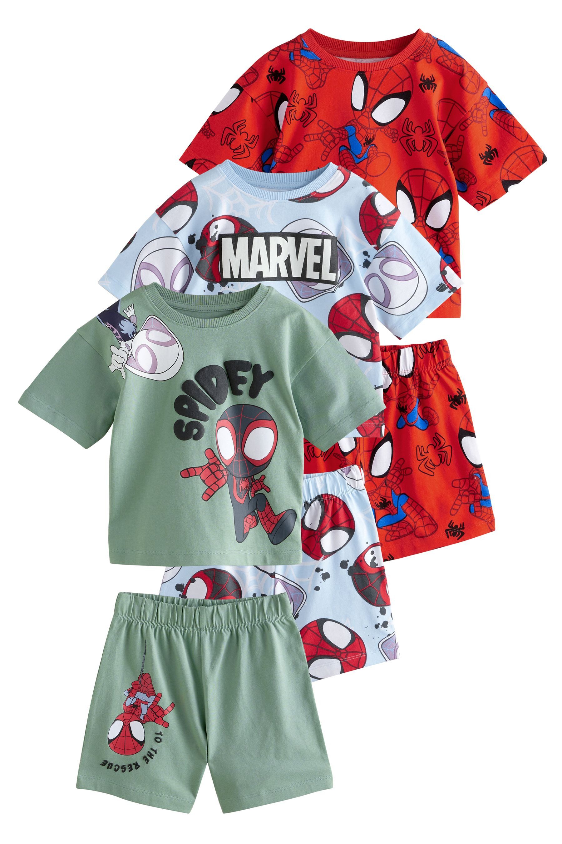 Pyjama Kurze Schlafanzüge aus Baumwolle, 3er-Pack