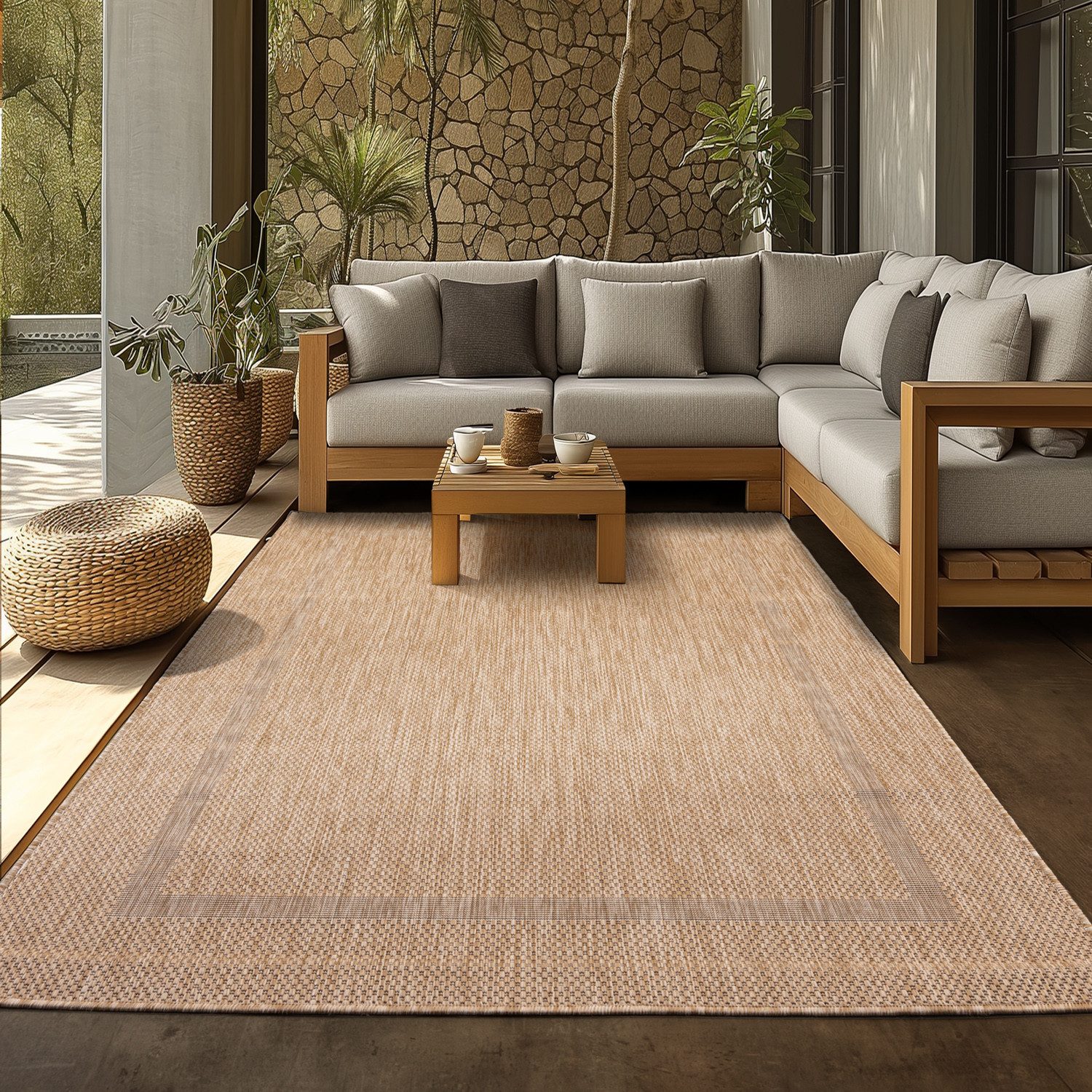 SIMPEX24 Outdoorteppich Unicolor - Einfarbig, Läufer, Höhe: 5 mm, Teppich W günstig online kaufen