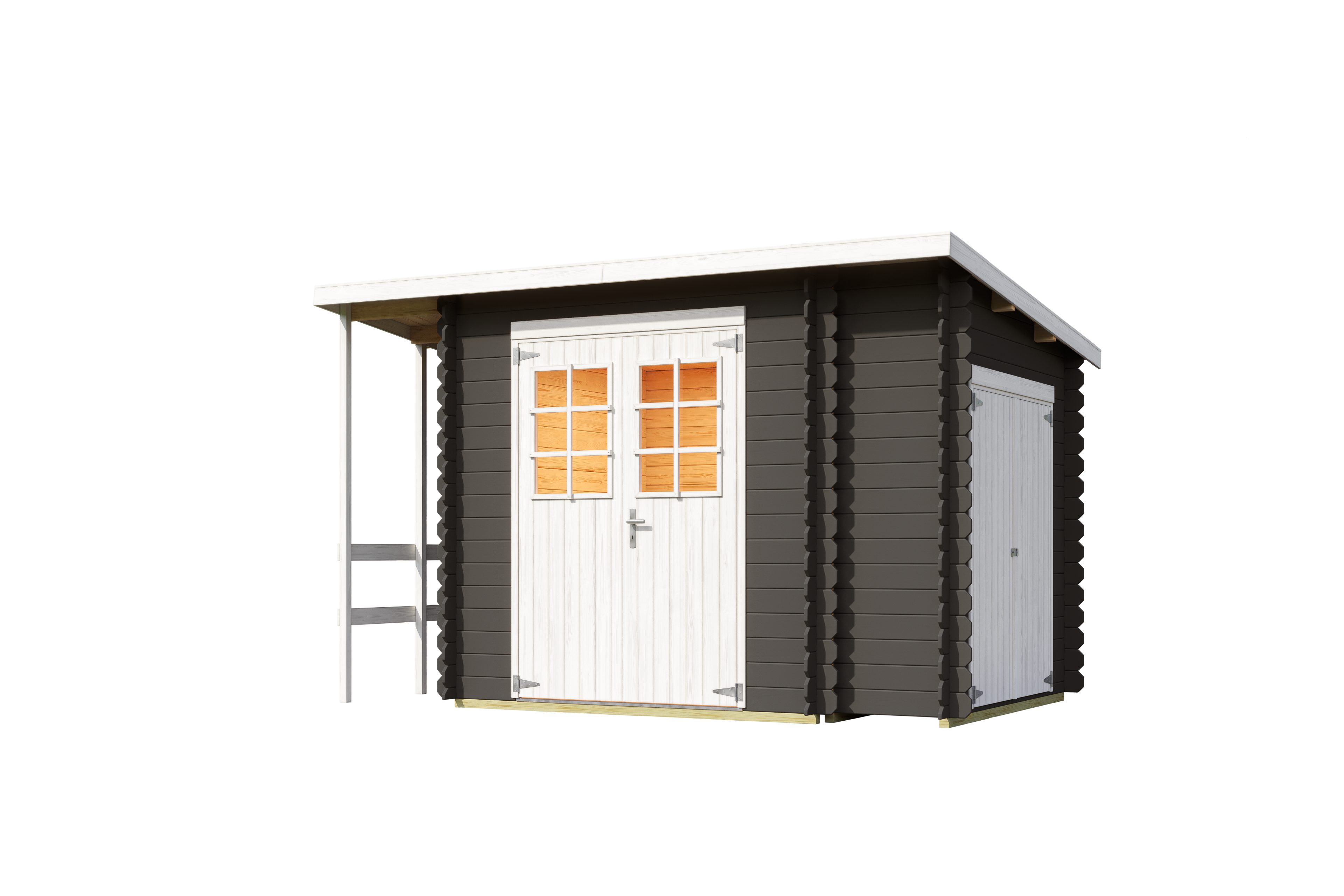 Nordic Holz Gartenhaus Vilano 3, BxT: 340x235 cm, mit 3 getrennten Bereiche