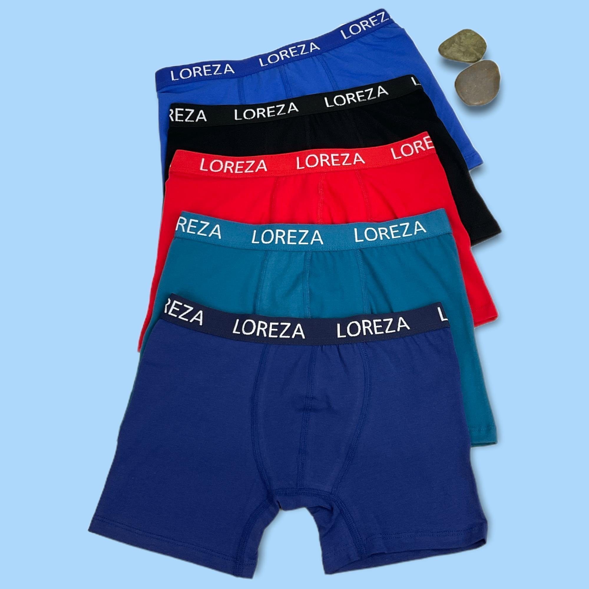 (Set, 10 10-St) LOREZA Boxershorts Boxershorts Unterhosen Baumwolle aus 92-170 Jungen