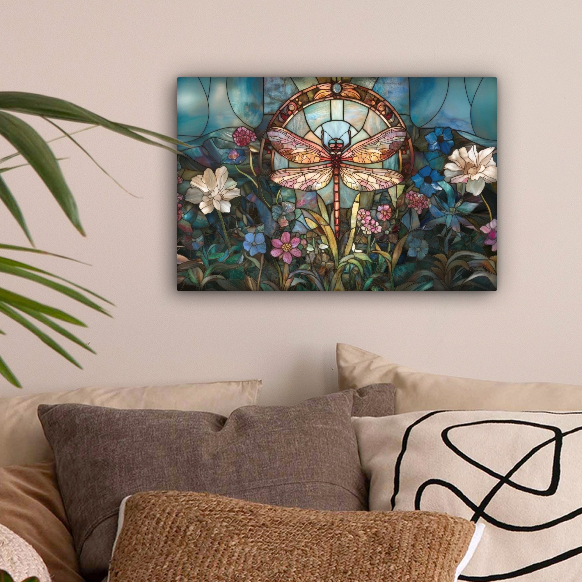 OneMillionCanvasses® Leinwandbild Libelle - Mosaik - günstig online kaufen