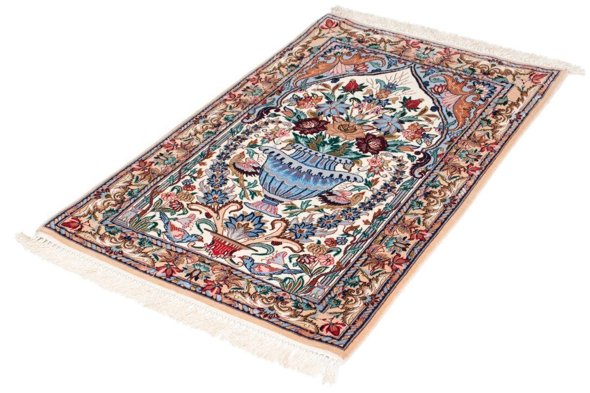 Isfahan mm 6 Höhe: 68x107 Handgeknüpfter Orientteppich, Orientteppich Seidenkette rechteckig, Nain Trading,