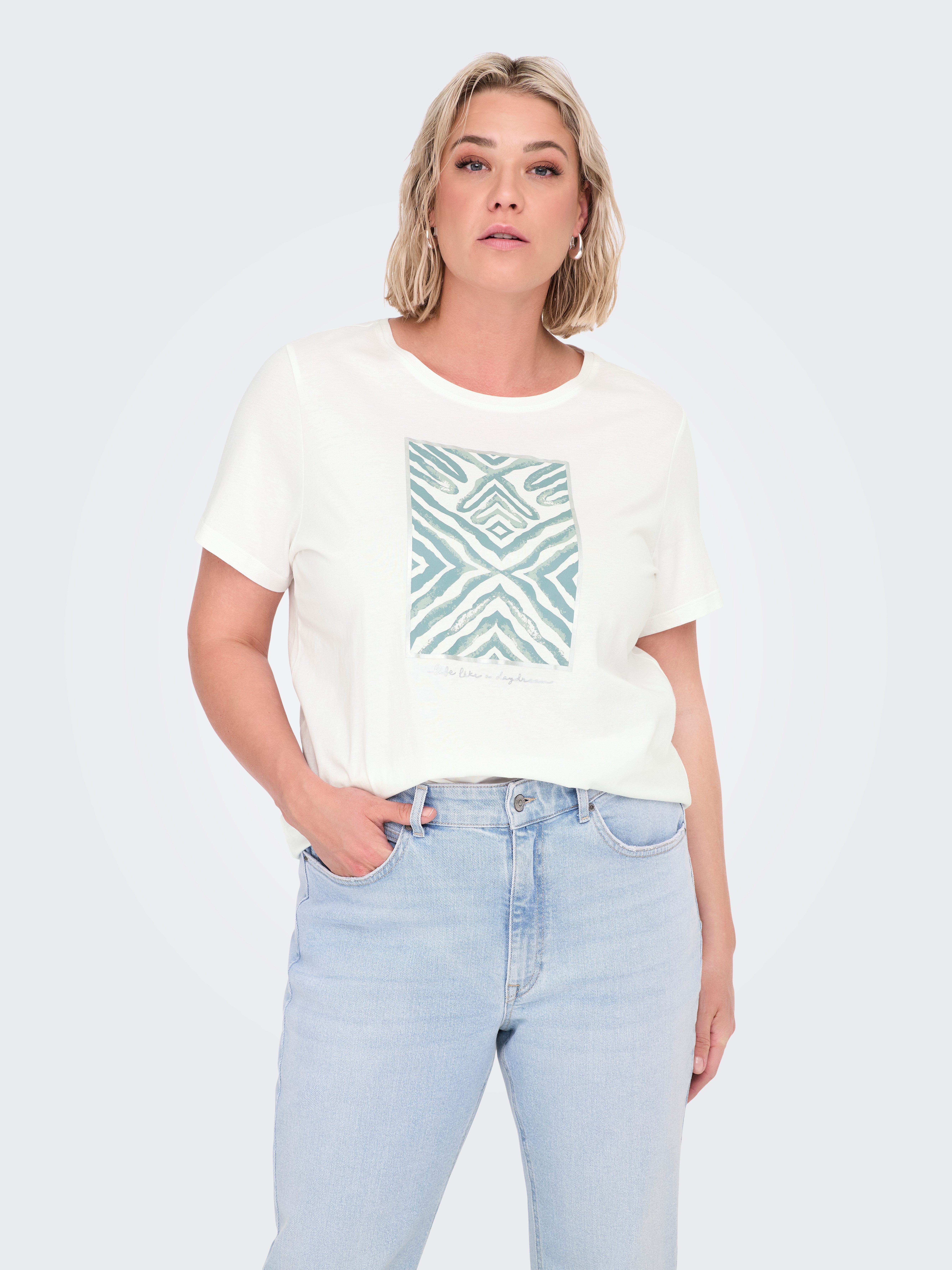ONLY CARMAKOMA Kurzarmshirt CARBOOSTERY LIFE SS günstig online kaufen